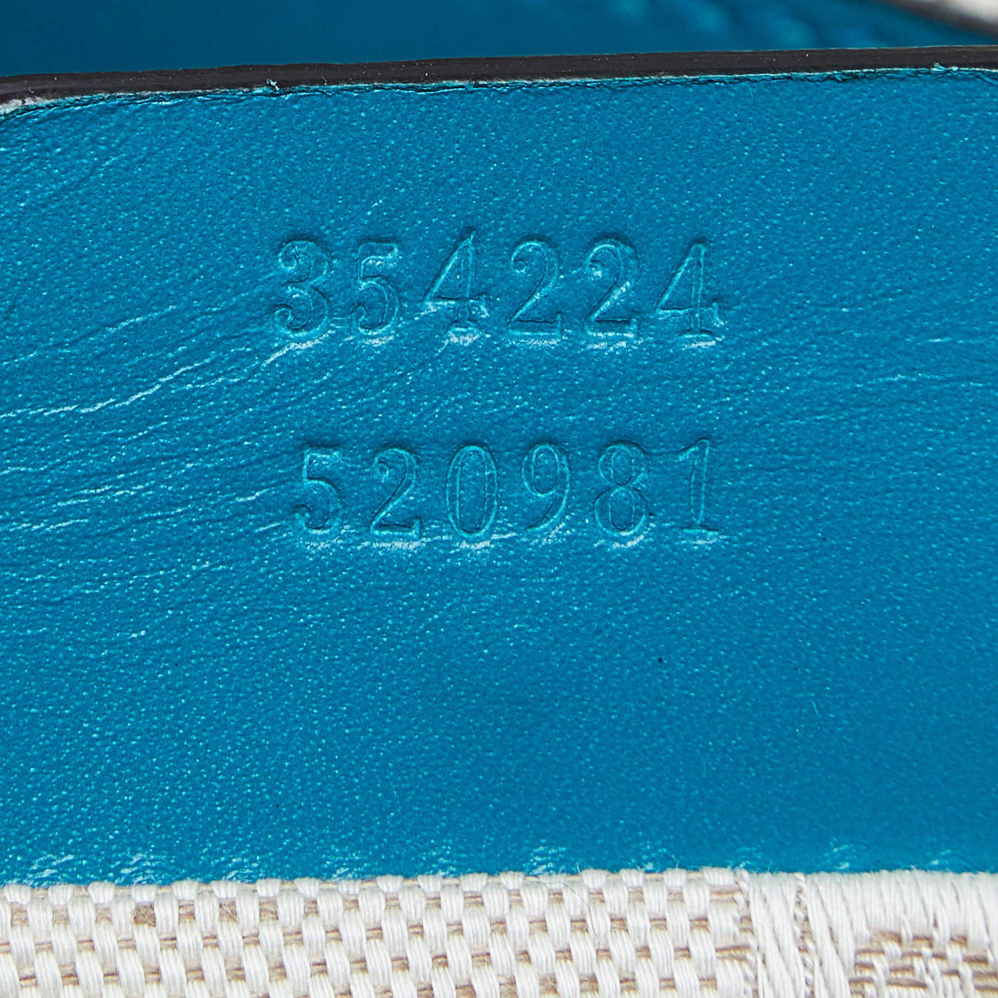 Gucci Turquoise Diamante Leather Small Satchel 3