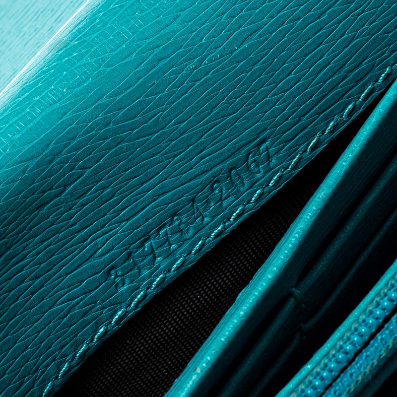 Gucci Turquoise Leather Horsebit Continental Wallet 3