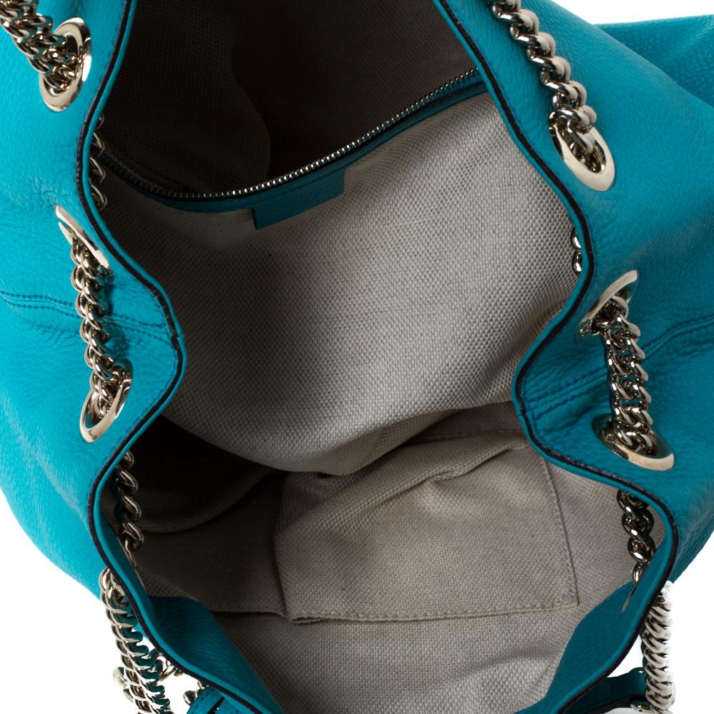Women's Gucci Turquoise Leather Medium Soho Tote