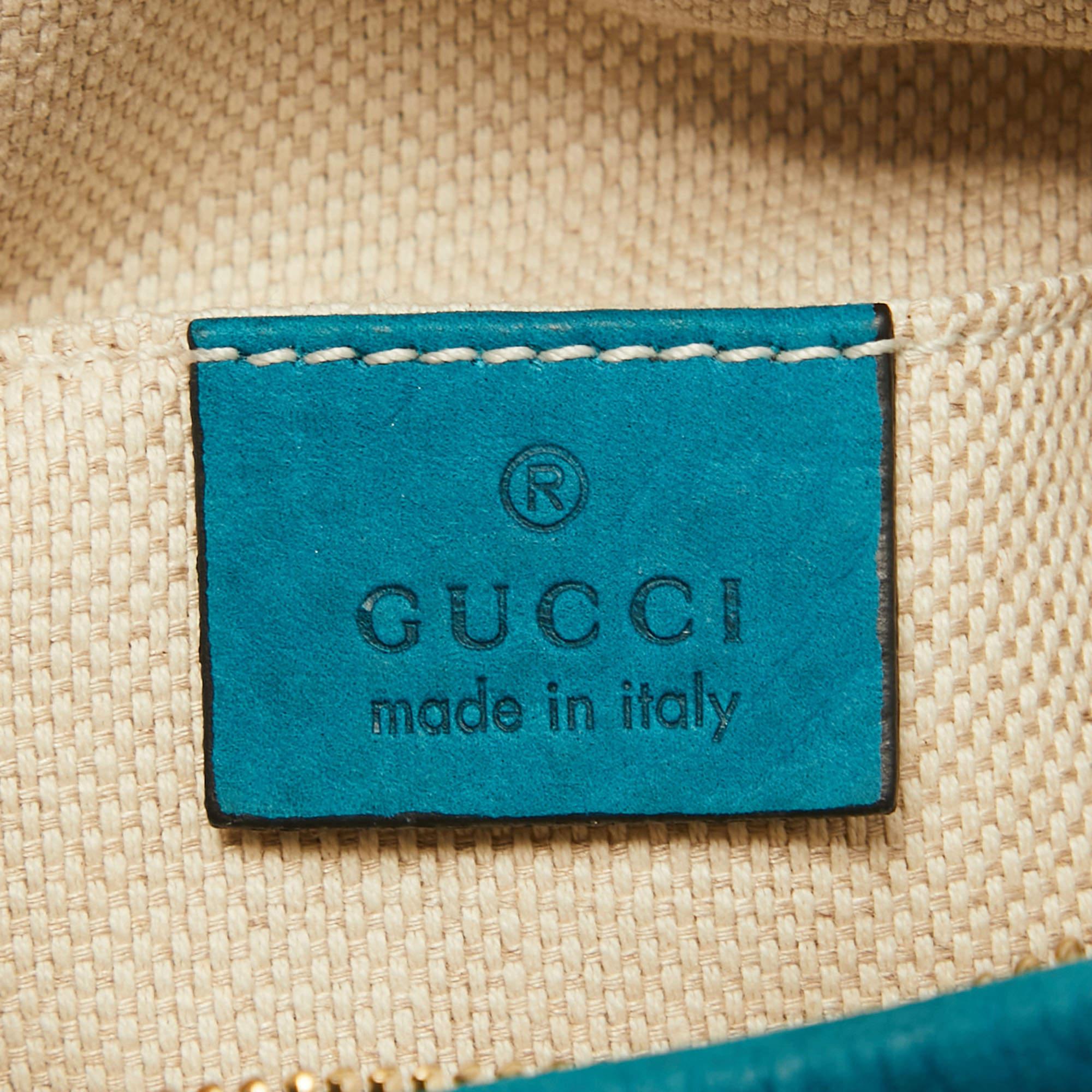 Gucci Turquoise Leather Mini Soho Disco Chain Crossbody Bag 4
