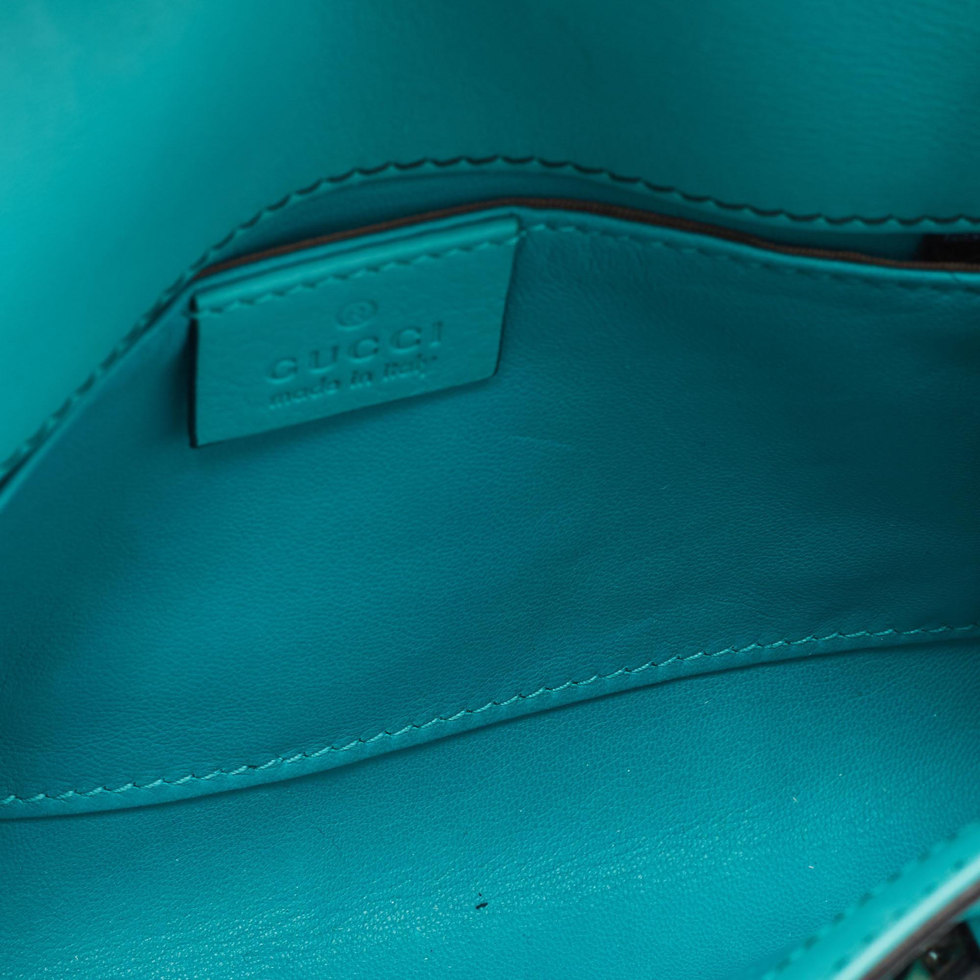 Gucci Turquoise Leather Small Emily Shoulder Bag 9