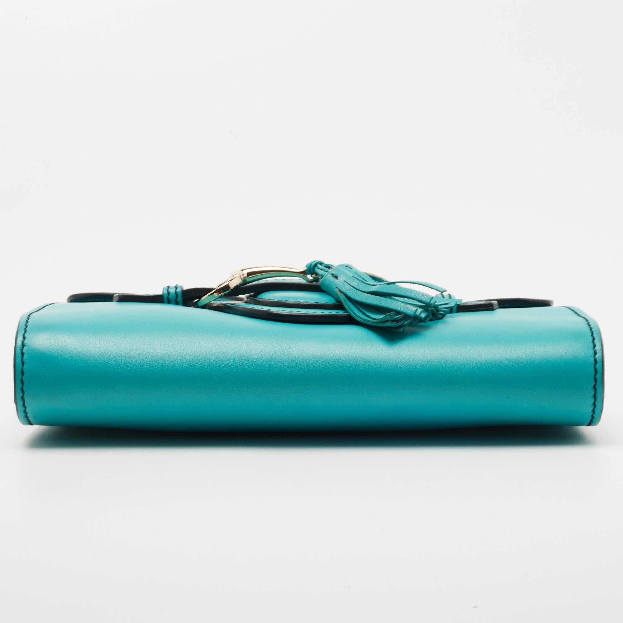 Gucci Turquoise Leather Small Emily Shoulder Bag 2