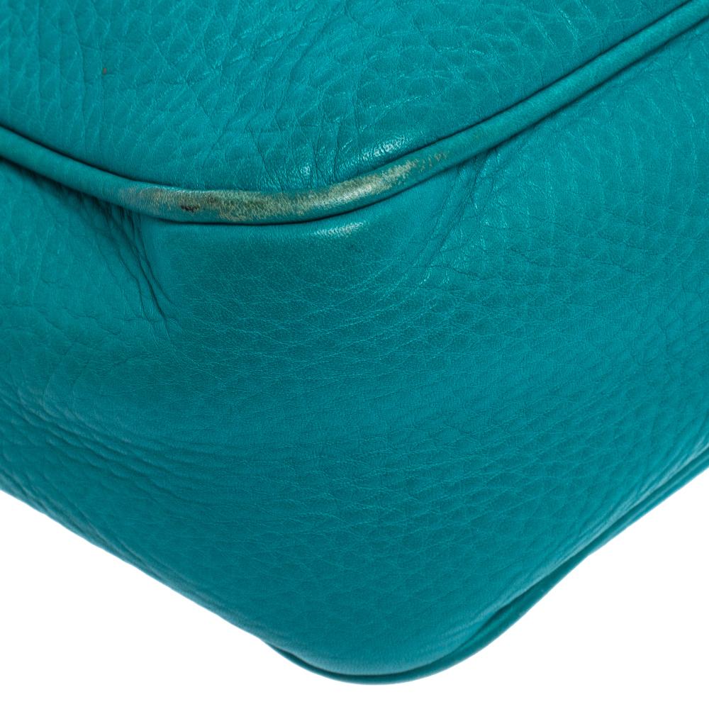 Gucci Turquoise Leather Soho Disco Crossbody Bag 2