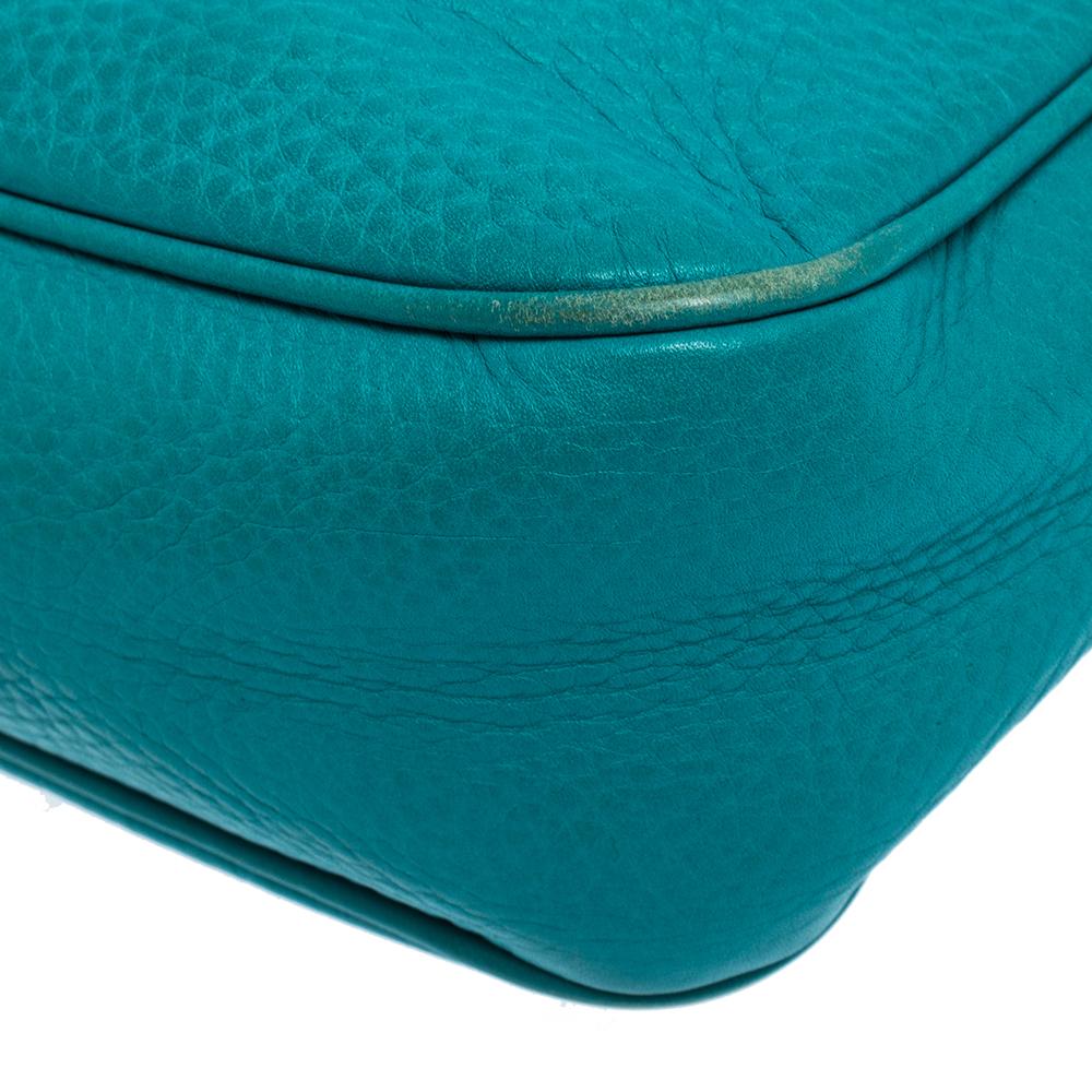 Gucci Turquoise Leather Soho Disco Crossbody Bag 3