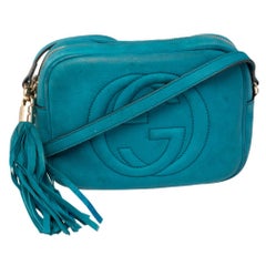 Gucci Turquoise Nubuck Leather Small Soho Disco Crossbody Bag