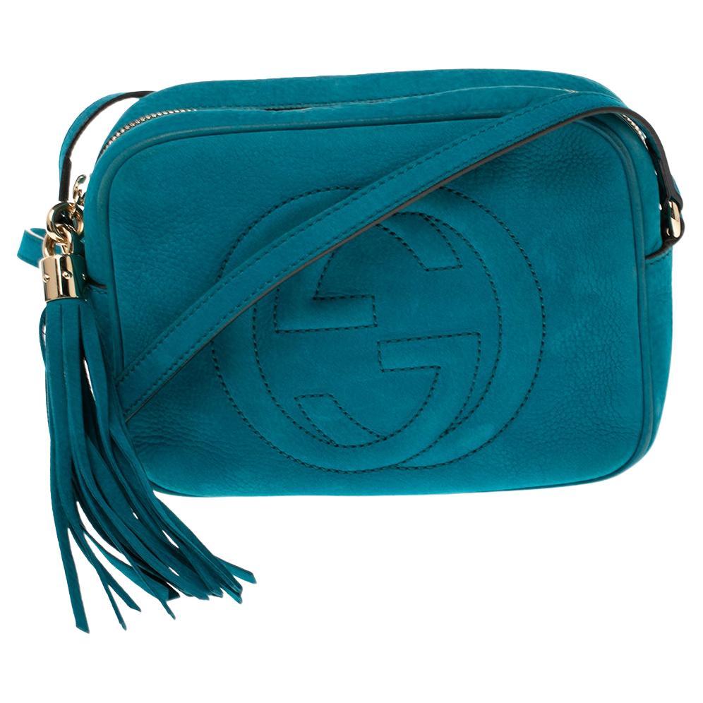 Gucci Turquoise Nubuck Leather Small Soho Disco Crossbody Bag at 1stDibs |  turquoise crossbody bag, gucci turquoise bag, small turquoise bag