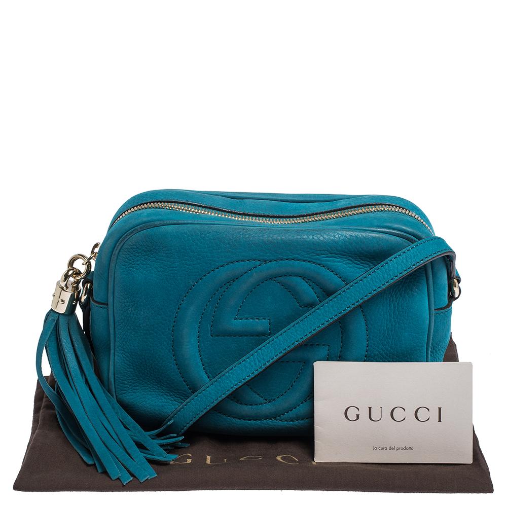 Gucci Turquoise Nubuck Leather Soho Disco Shoudler Bag 5