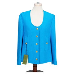 Gucci Turquoise Tweed Jacket NWT
