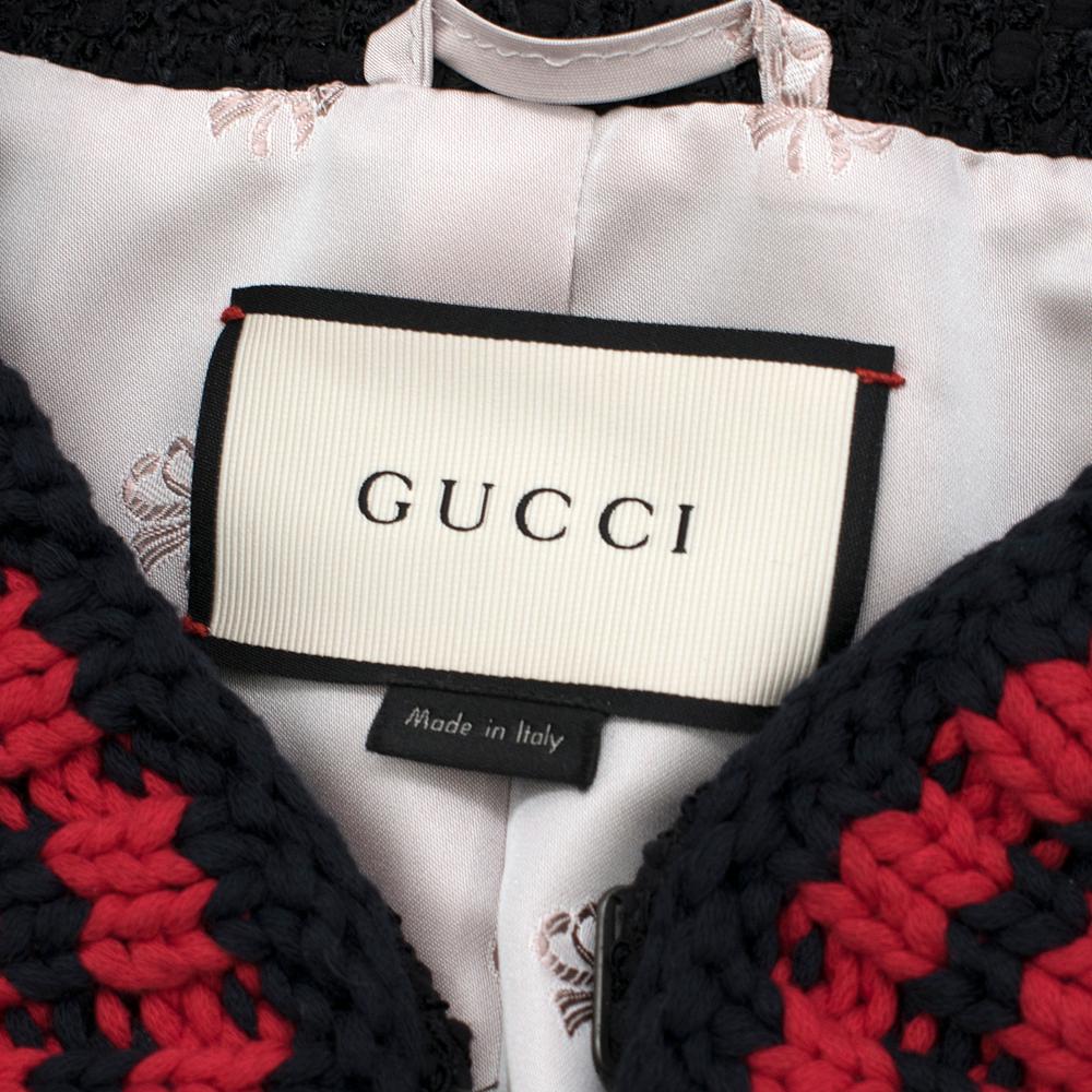 Gucci Tweed-Boucle Jacket With Red-Knit Trim SIZE 46 at 1stDibs | knit ...