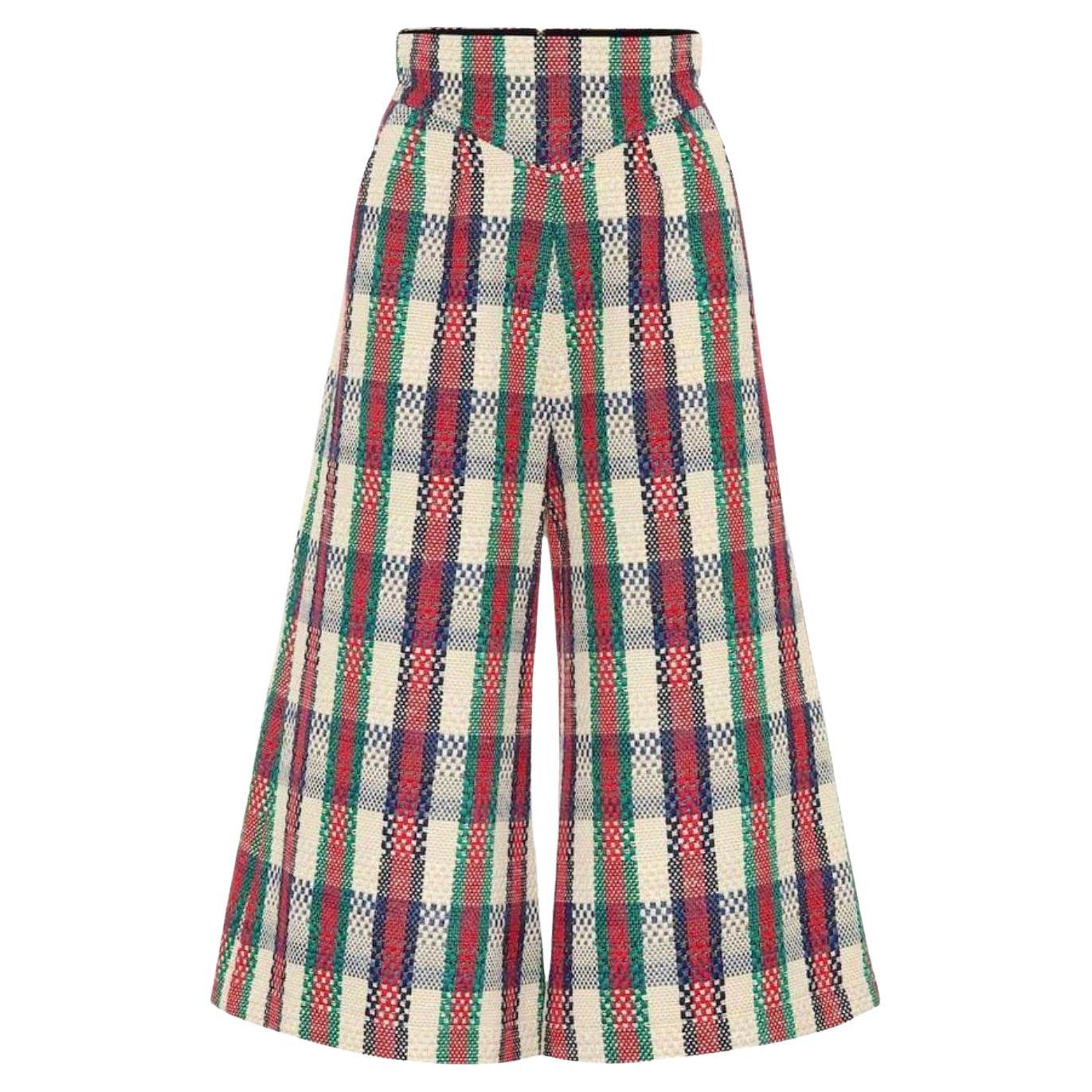 Gucci Tweed Culotte Trousers in Iconic Tricolour  For Sale