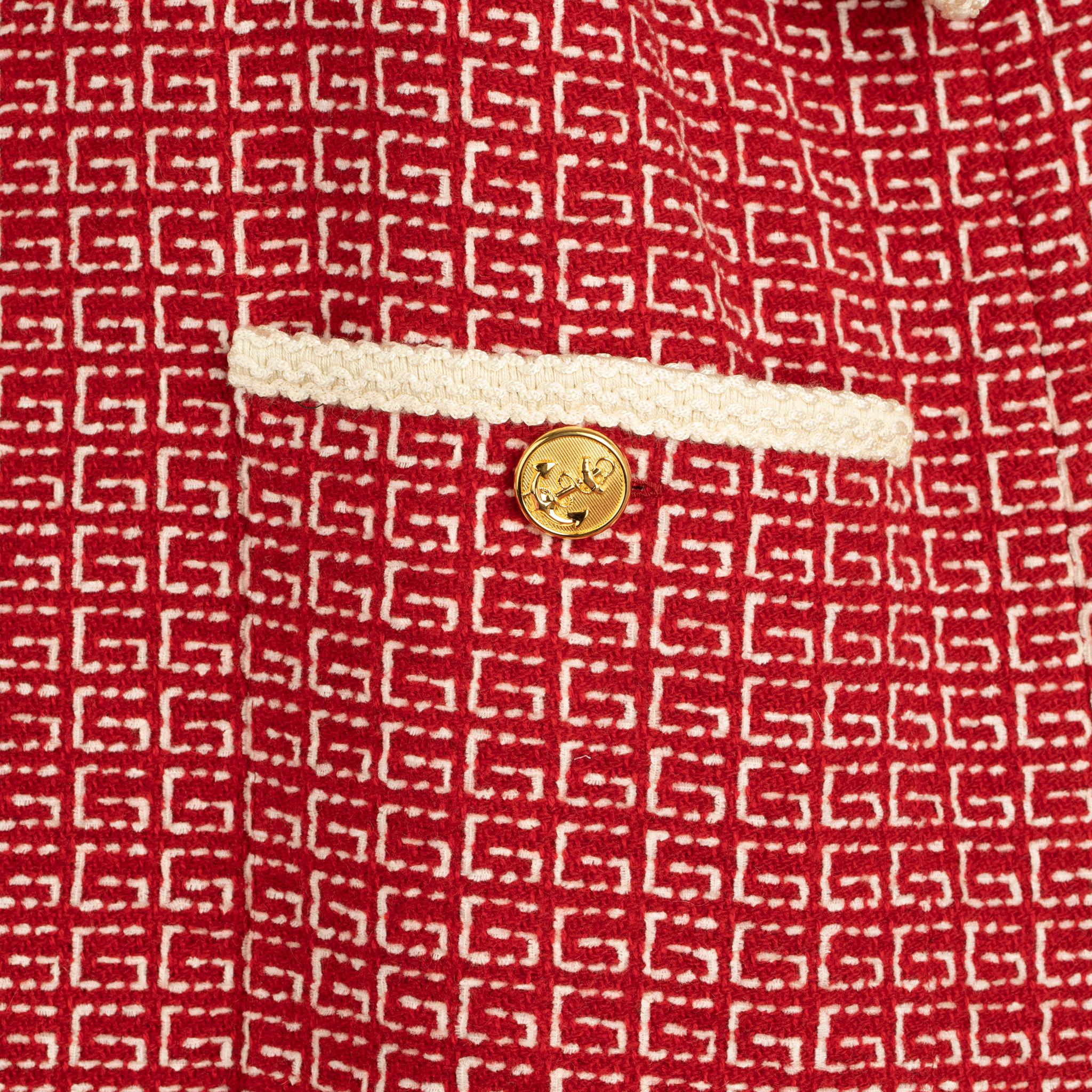 Gucci Tweed Rot & Off-White Tunikakleid 38 IT im Angebot 12