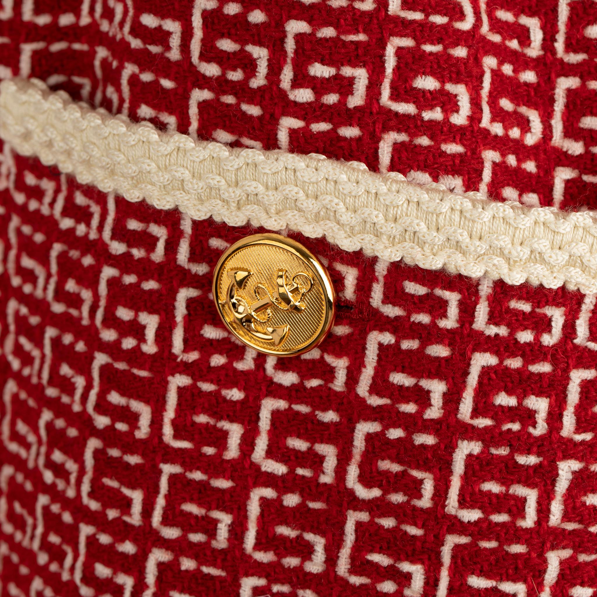 Gucci Tweed Rot & Off-White Tunikakleid 38 IT im Angebot 15