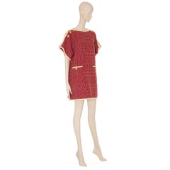Gucci Tweed Red & Off-White Tunic Dress 38 IT