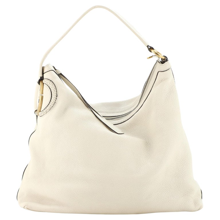 Gucci Twill Hobo Leather at 1stDibs
