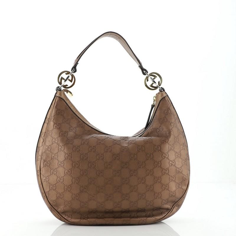 Gucci Twins Hobo Guccissima Leather Medium In Good Condition In NY, NY