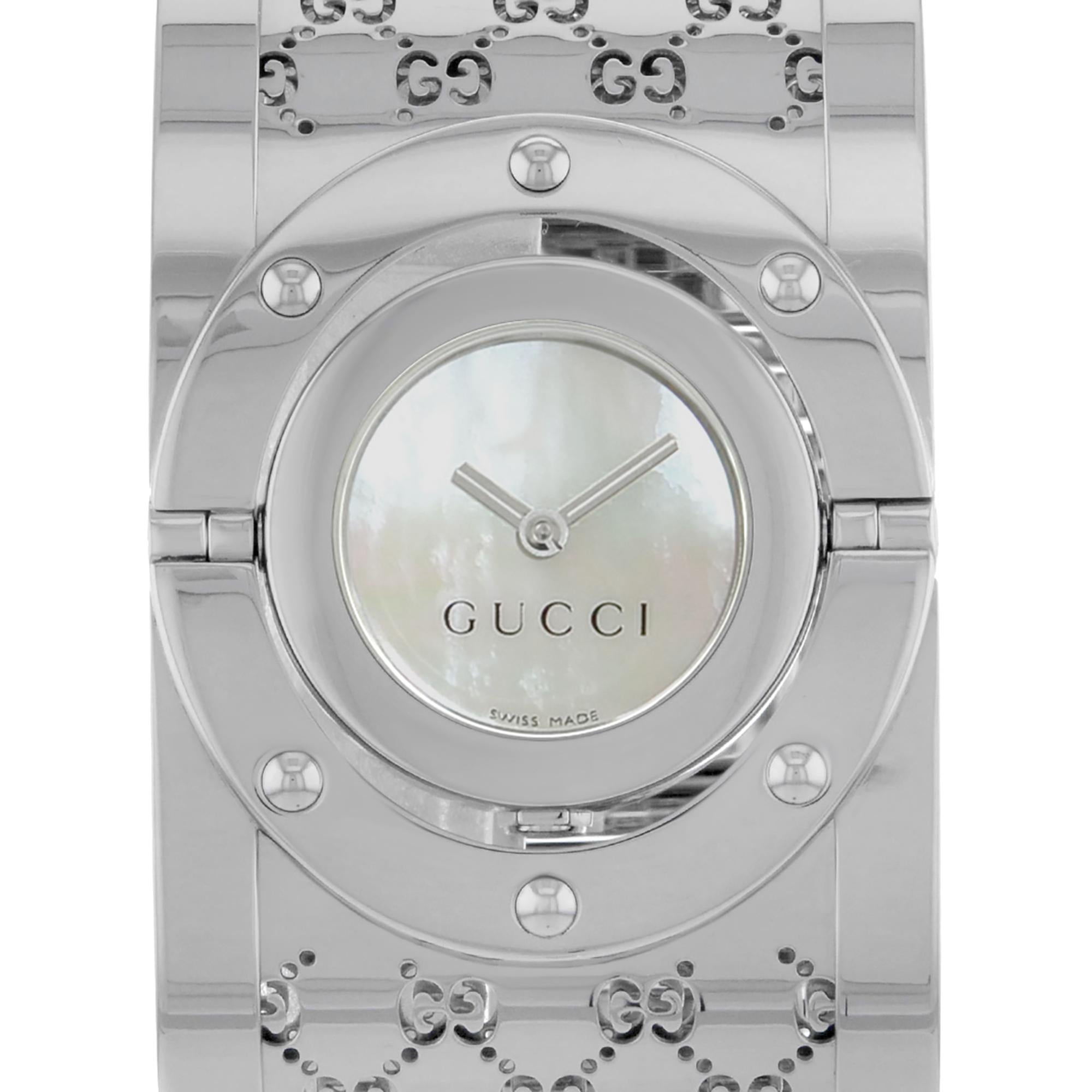 Original Box and Papers are Included. 

 Brand: Gucci  Department: Women  Model Number: YA112413  Country/Region of Manufacture: Switzerland  Model: Gucci Series 112  Style: Dress/Formal  Band Color: Steel  Dial Color: White Mother Of Pearl  Dial