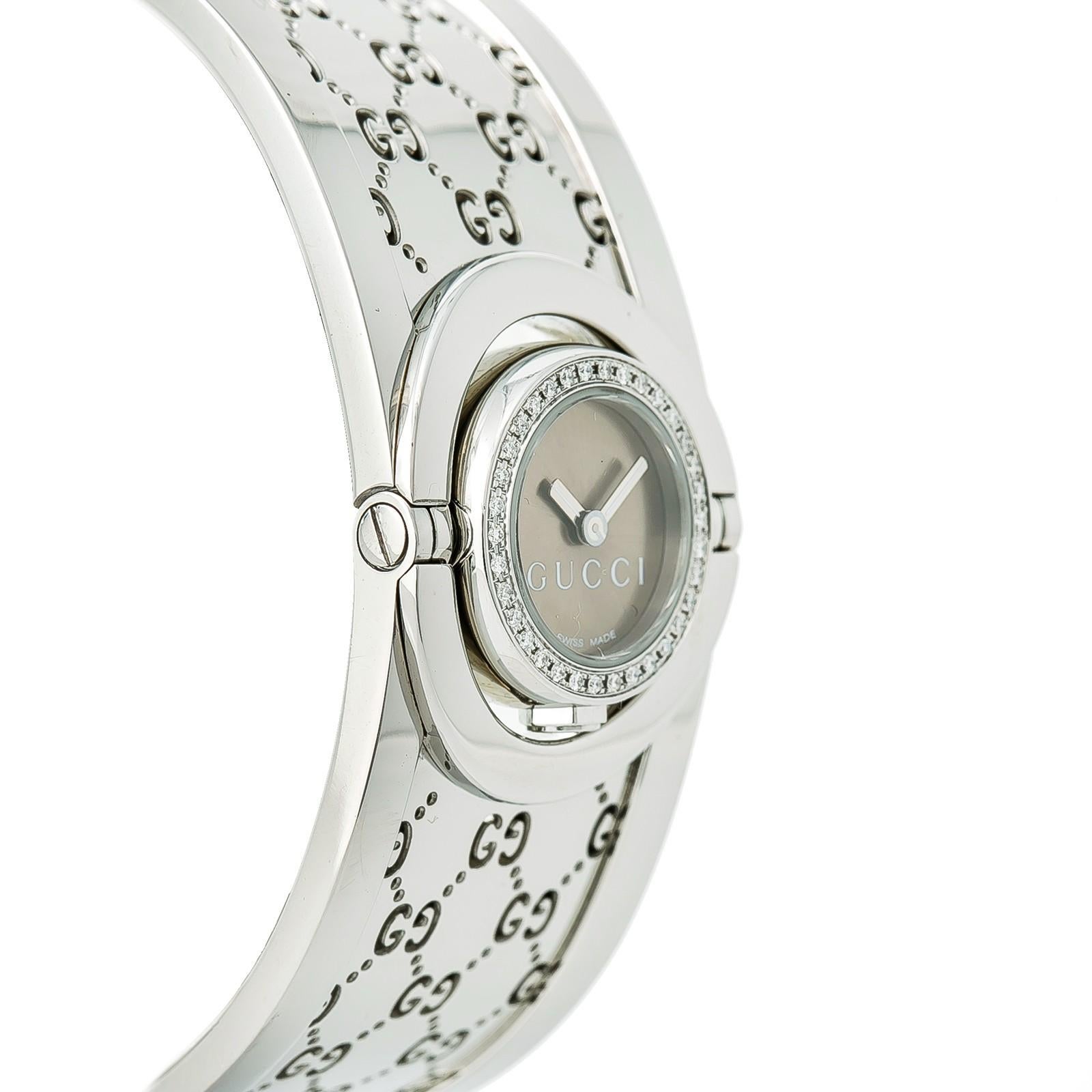 Contemporary Gucci Twirl 112 With 6 mm Band, Stainless-Steel Bezel & Bronze Dial