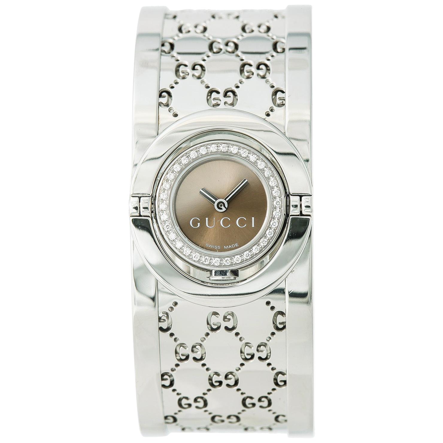Gucci Twirl 112 With 6 mm Band, Stainless-Steel Bezel & Bronze Dial