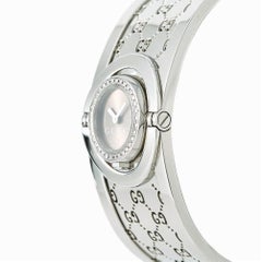 Gucci Twirl 112 Womens Quartz Watch Bronze Dial Bangle Stainless Steel