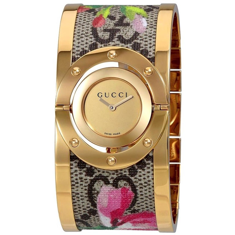 Gucci Twirl Bloom Gold Twirling Dial Watch YA112443 For Sale  display picture 2