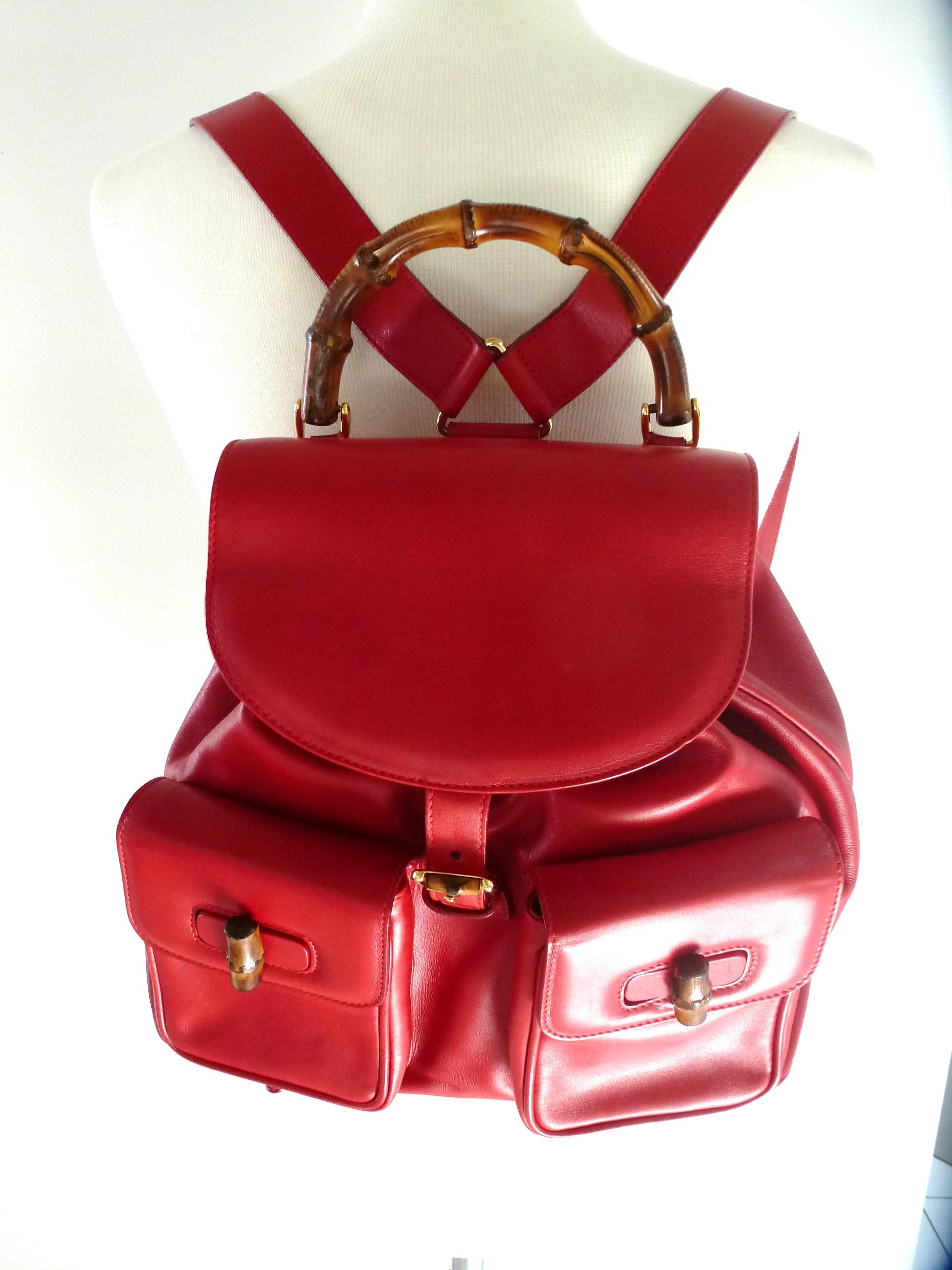 gucci red backpack