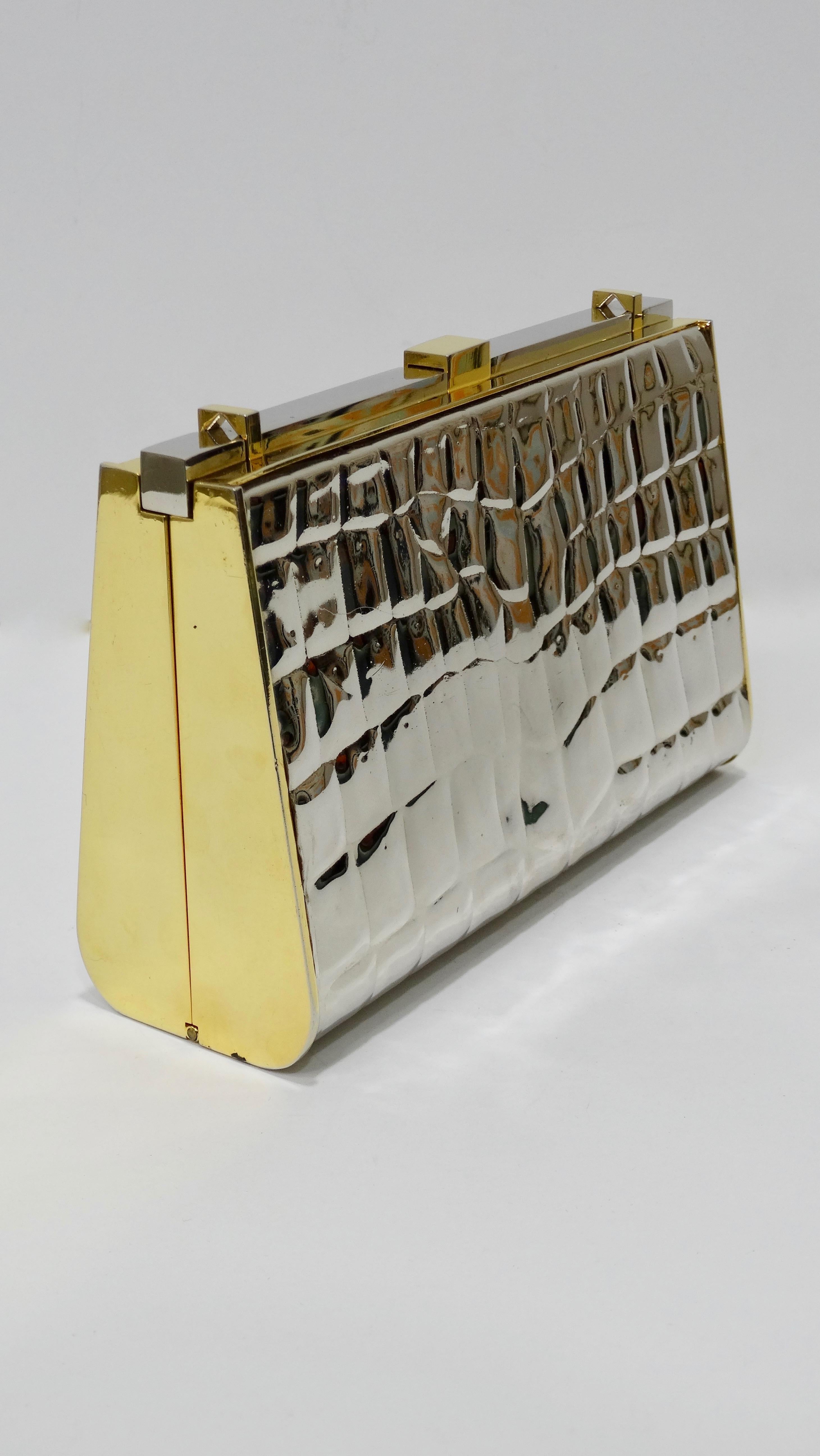 Gucci Two-Tone Crocodile Embossed Clutch 5