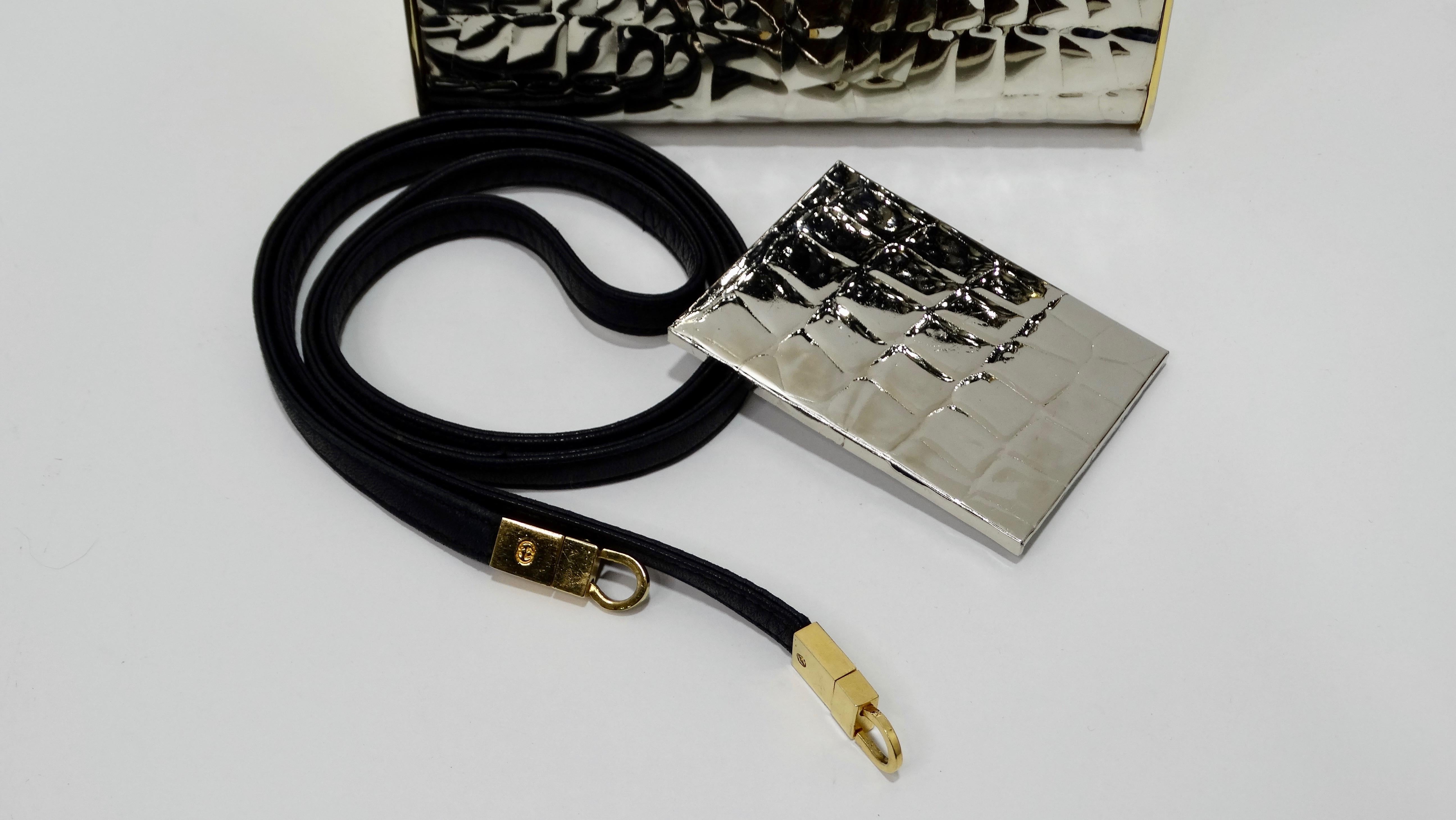 Gucci Two-Tone Crocodile Embossed Clutch 3