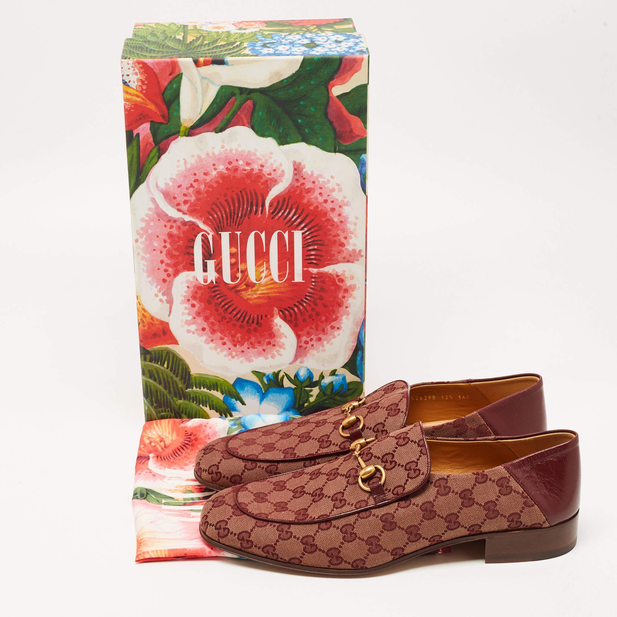 Gucci Two Tone GG Canvas Jordaan Loafers Size 46.5 3