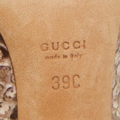 Gucci Two Tone Python Horsebit Peep Toe Pumps Size 39