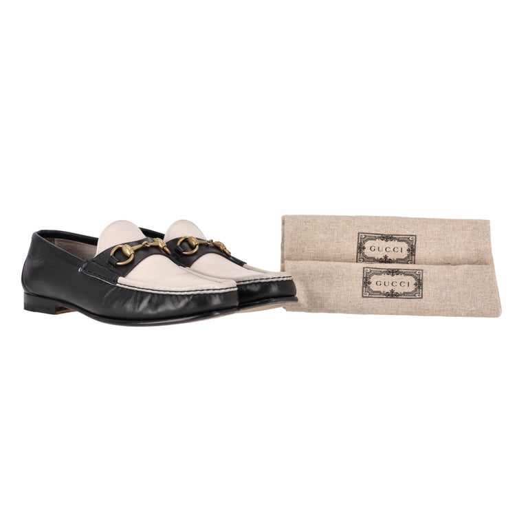 Gucci Two-Tone Roos Horsebit Leather Loafers at 1stDibs display picture 1