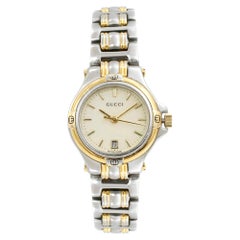 Gucci Two-Tone Steel Cream Sticks Dial Quartz Ladies Watch 9040L