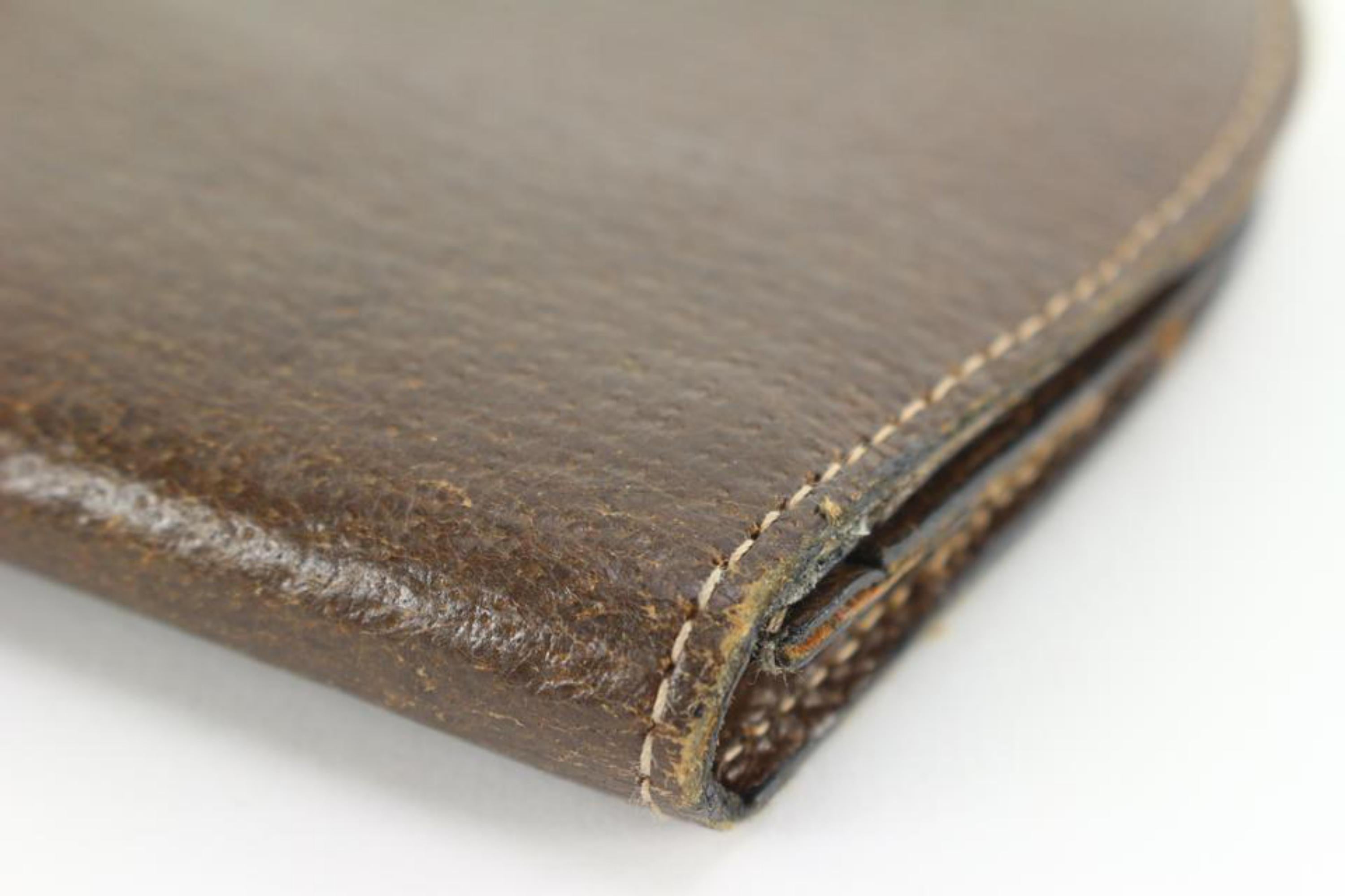 Gucci Ultra Rare Brown Leder Sherry Web Runde Brieftasche Clutch 91g719s im Angebot 6