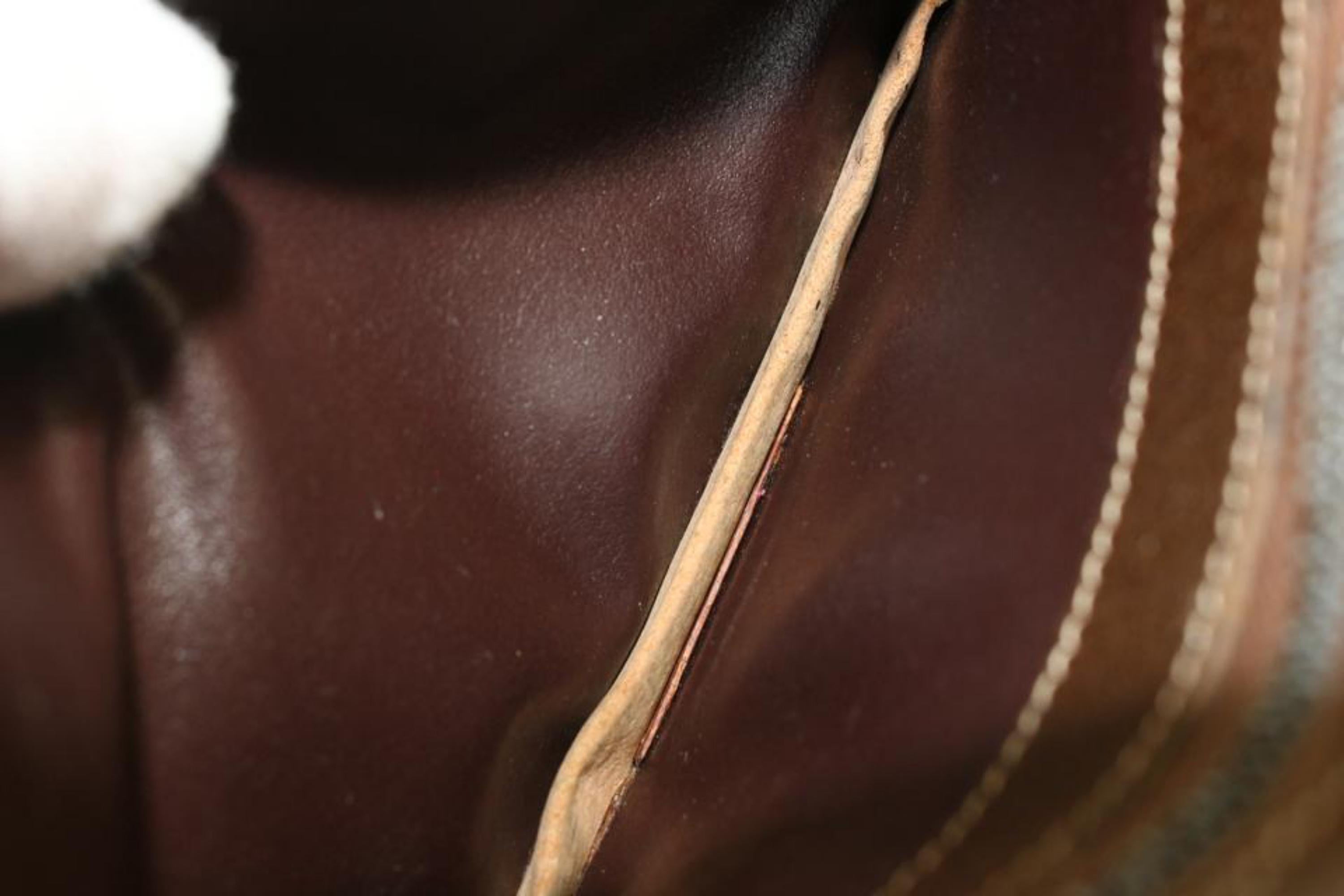 Gucci Ultra Rare Brown Leder Sherry Web Runde Brieftasche Clutch 91g719s im Zustand „Gut“ im Angebot in Dix hills, NY
