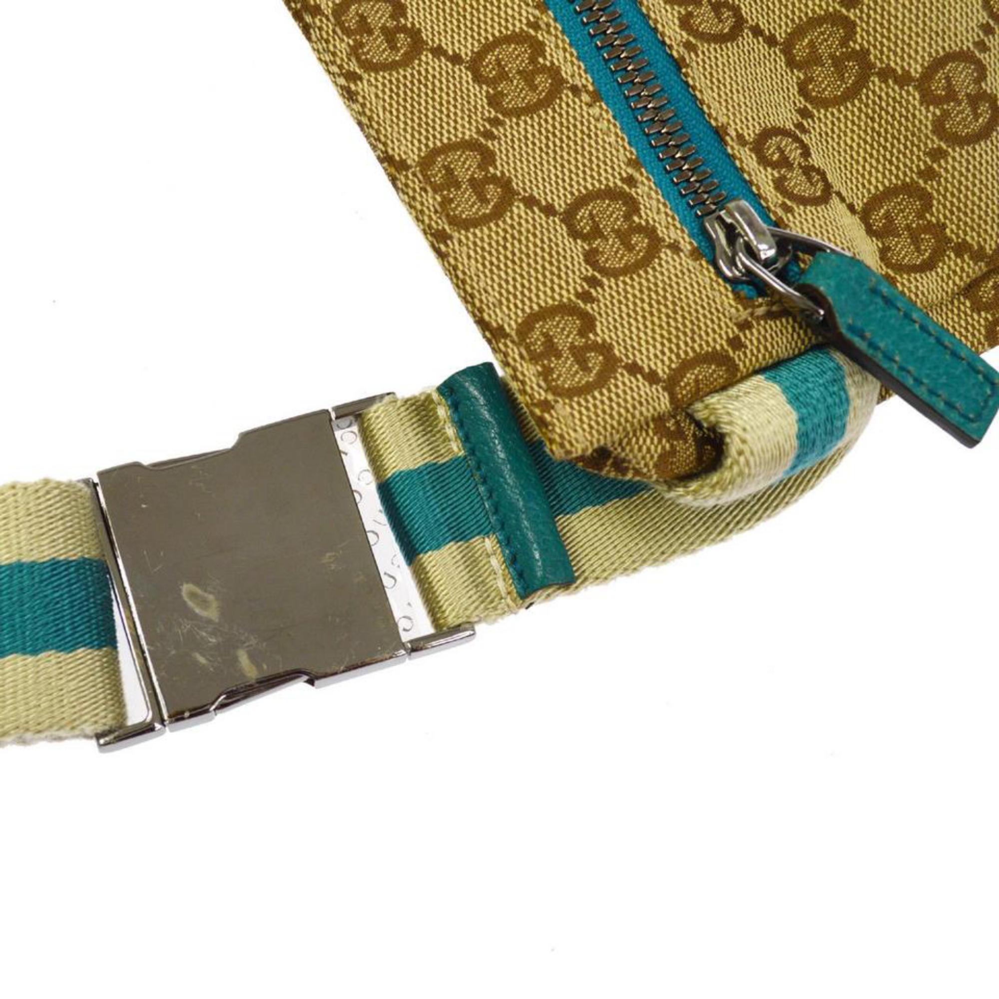 Gucci (Ultra Rare) Gg Bum Waist Pouch 866840 Beige Coated Canvas Cross Body Bag For Sale 2