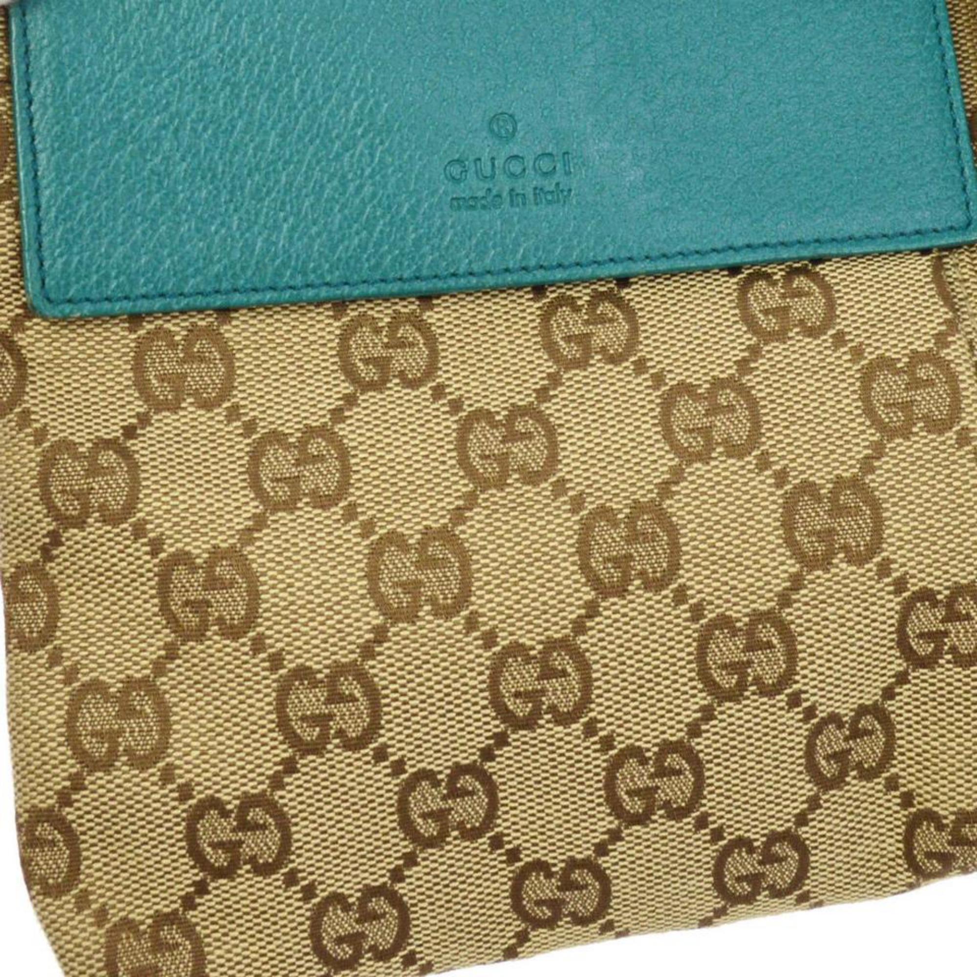 Gucci (Ultra Rare) Gg Bum Waist Pouch 866840 Beige Coated Canvas Cross Body Bag For Sale 4