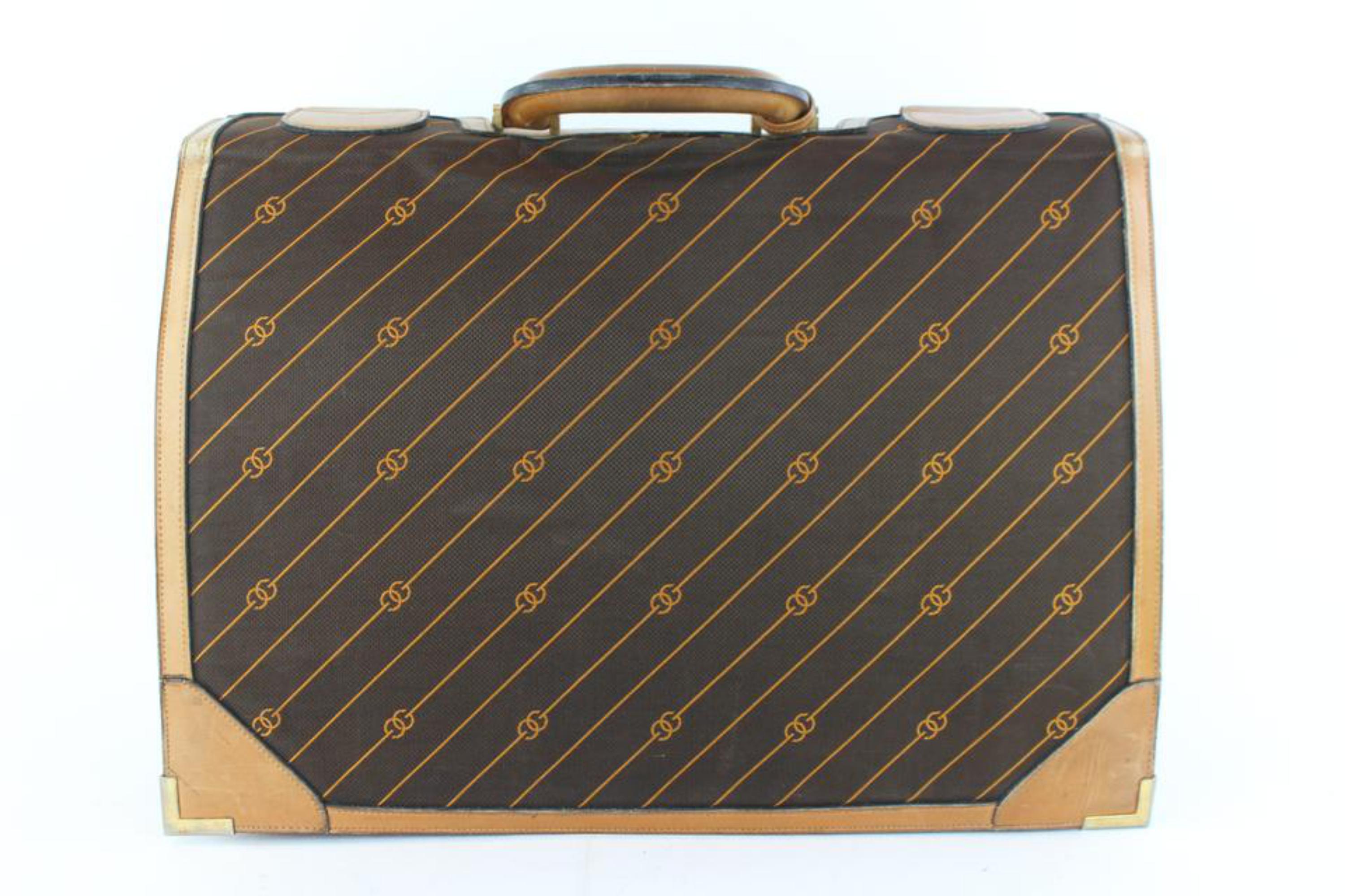 Gucci (Ultra Rare) Monogram Luggage 4gz1126 Brown Canvas Tote For Sale 3