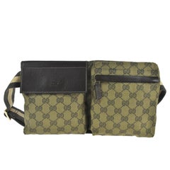 Gucci (Ultra Rare) Monogram Web Khaki Gg Fanny Pack Waist Pouch 868028 Green Can Gucci (Ultra Rare) Monogram Web Khaki Gg Fanny Pack Waist Pouch 868028 Green Can