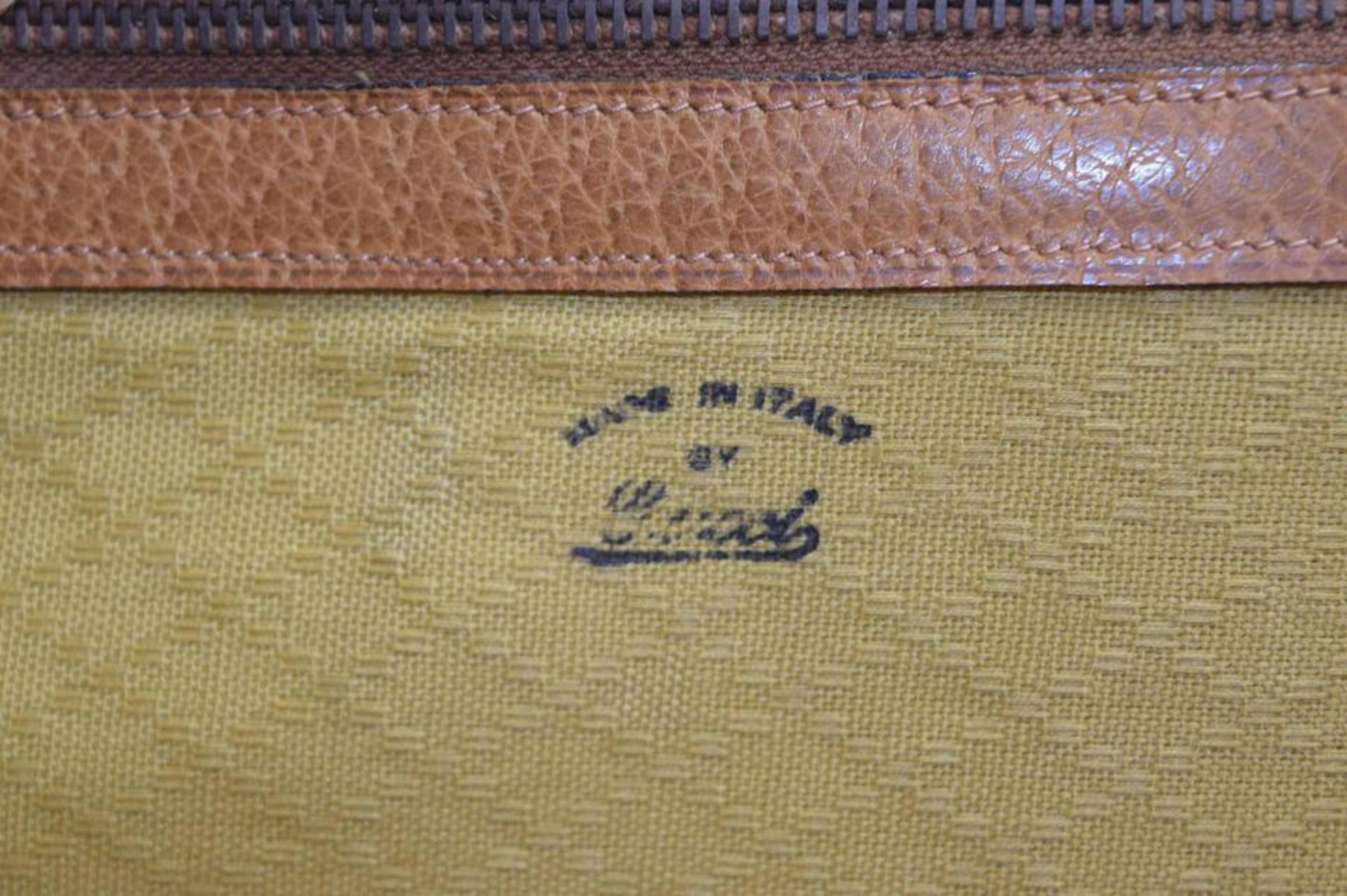 Beige Gucci (Ultra Rare) Vintage Web Messenger 867947 Brown Canvas Shoulder Bag For Sale