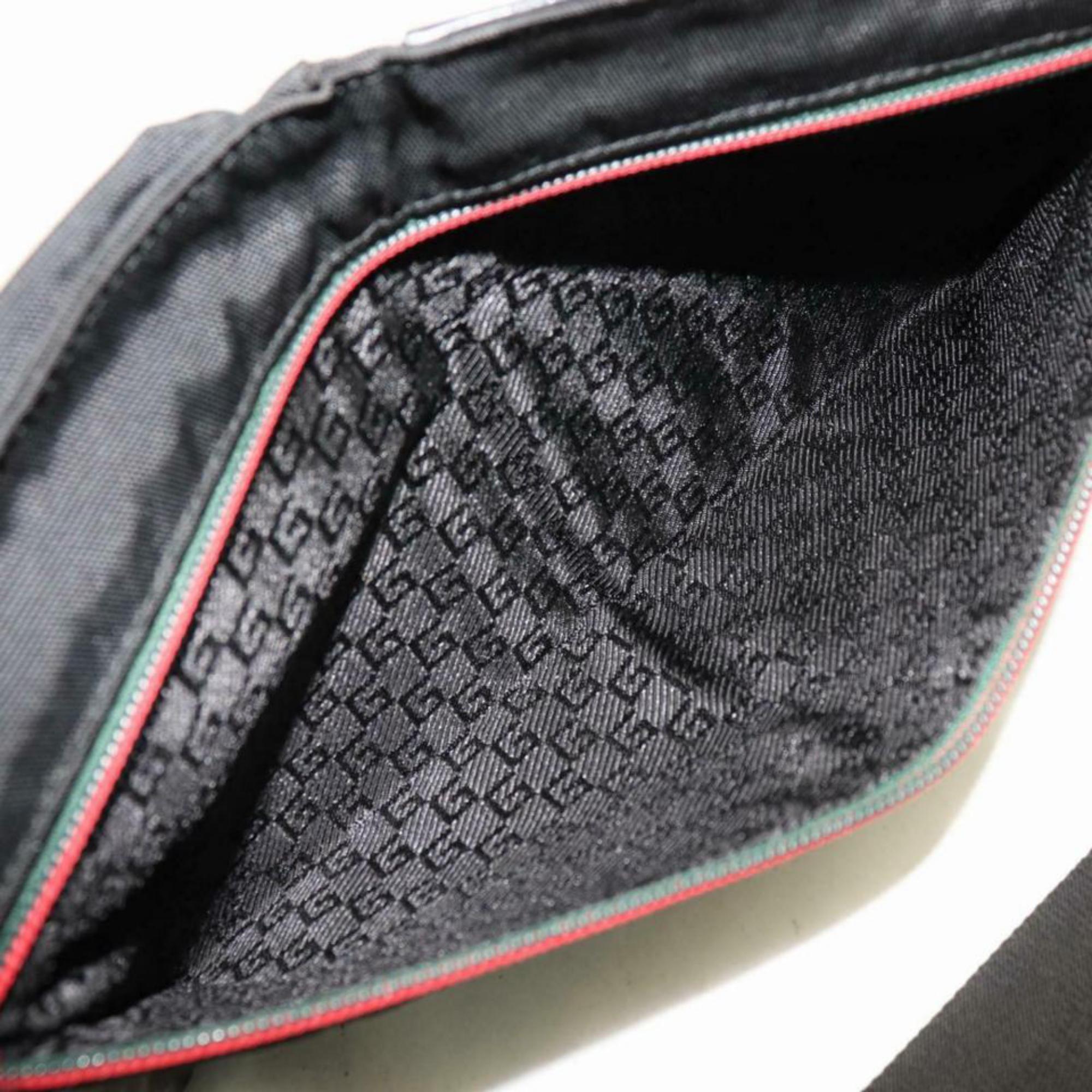 Gucci (Ultra Rare) Web Belt Fanny Pack Waist Pouch 870252 Black Cross Body Bag For Sale 7