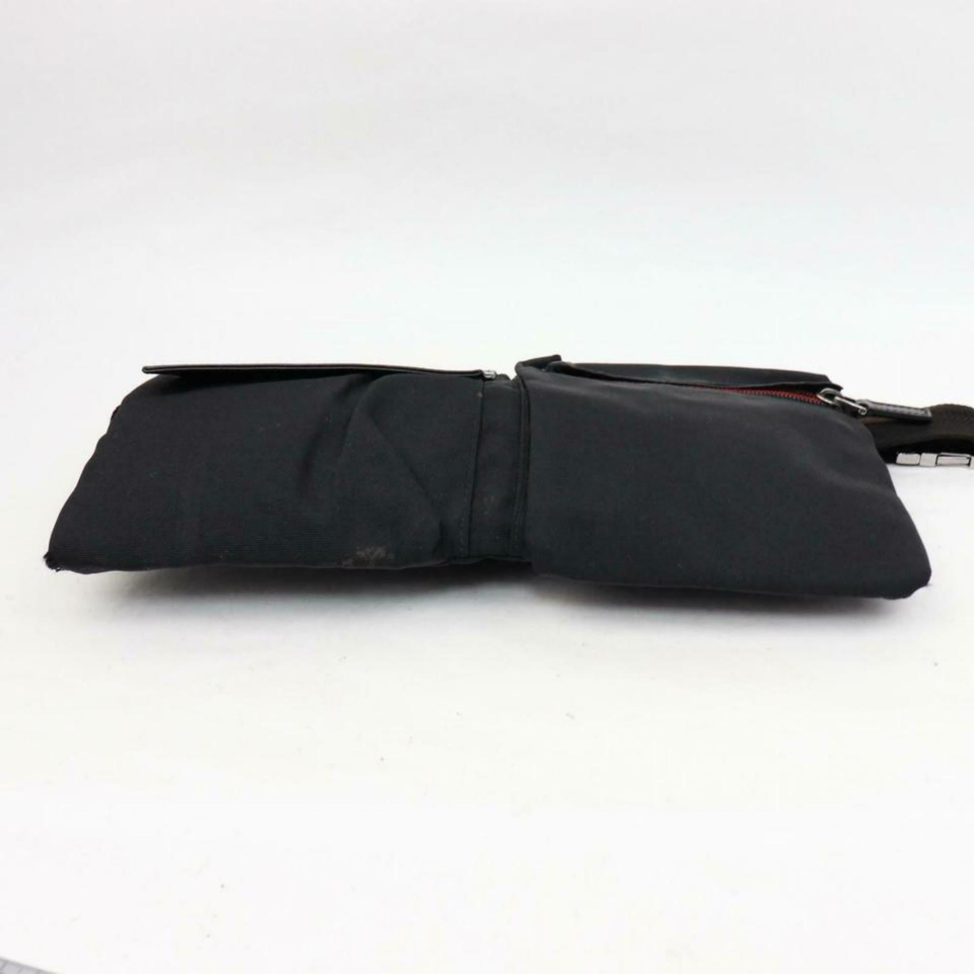 Gucci (Ultra Rare) Web Belt Fanny Pack Waist Pouch 870252 Black Cross Body Bag For Sale 2