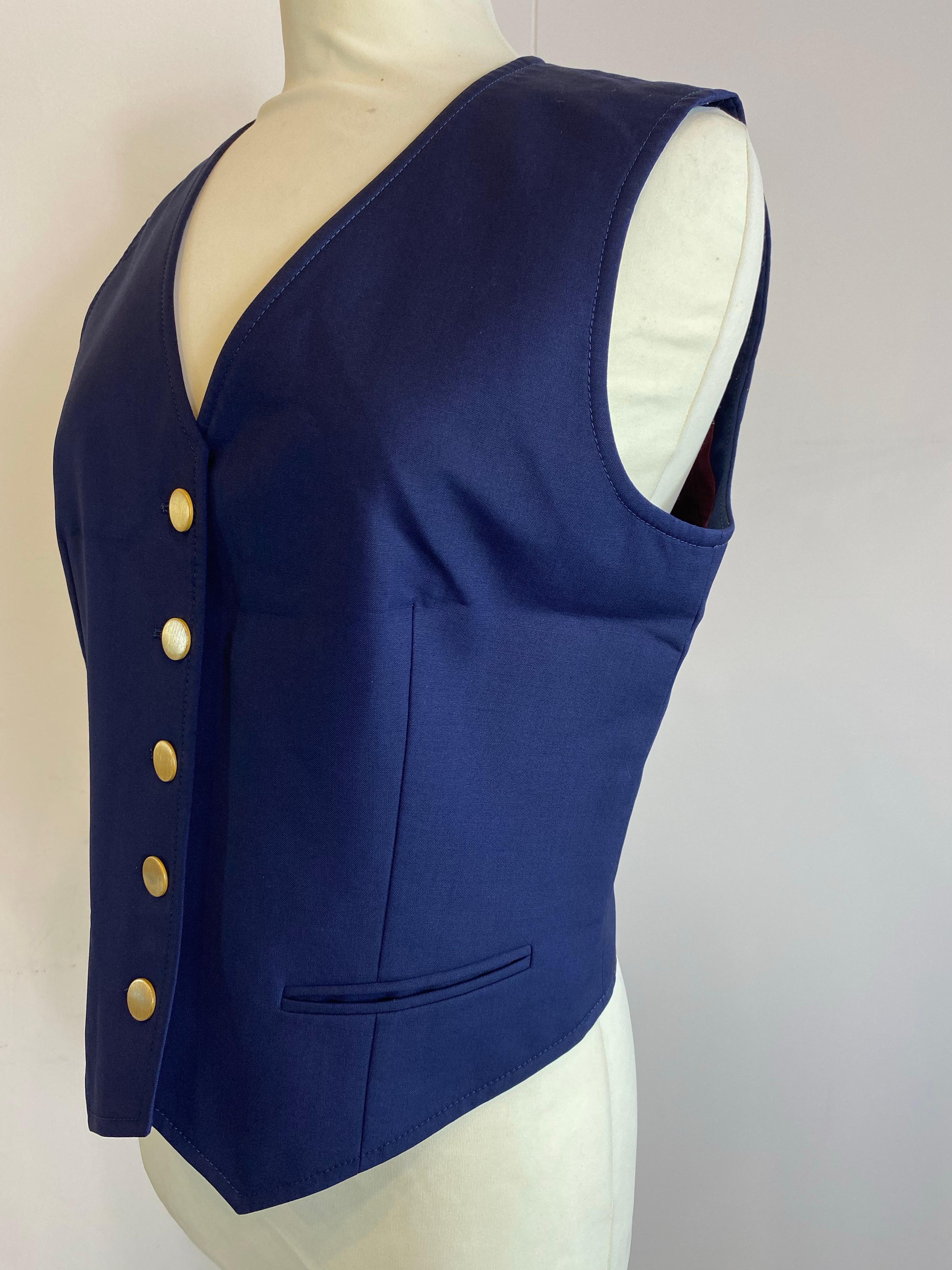 Gilet blu con scollo a V Gucci Uniform In condizioni ottime in vendita a Carnate, IT