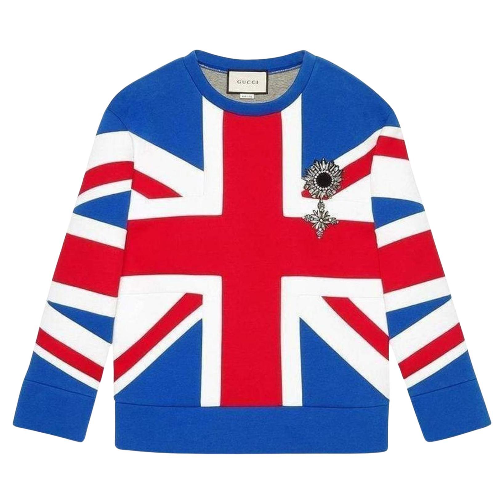 Gucci Union Jack Jersey Sweatshirt XS For Sale