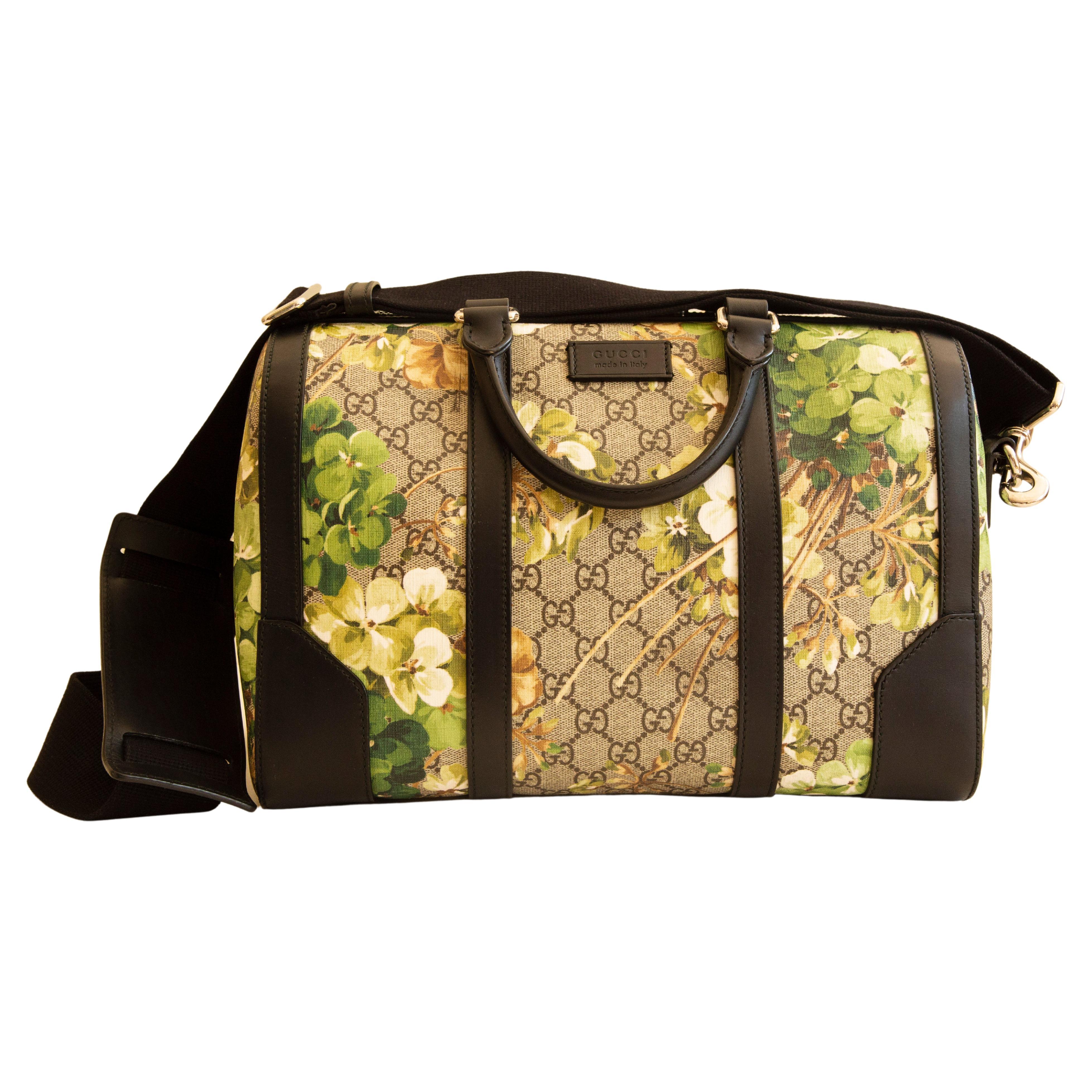 Gucci Unisex Boston Bag GG Web and Blooms For Sale