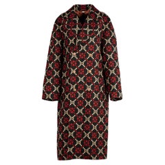 Gucci Unisex GG Diamond Jacquard Wool Coat 48 IT