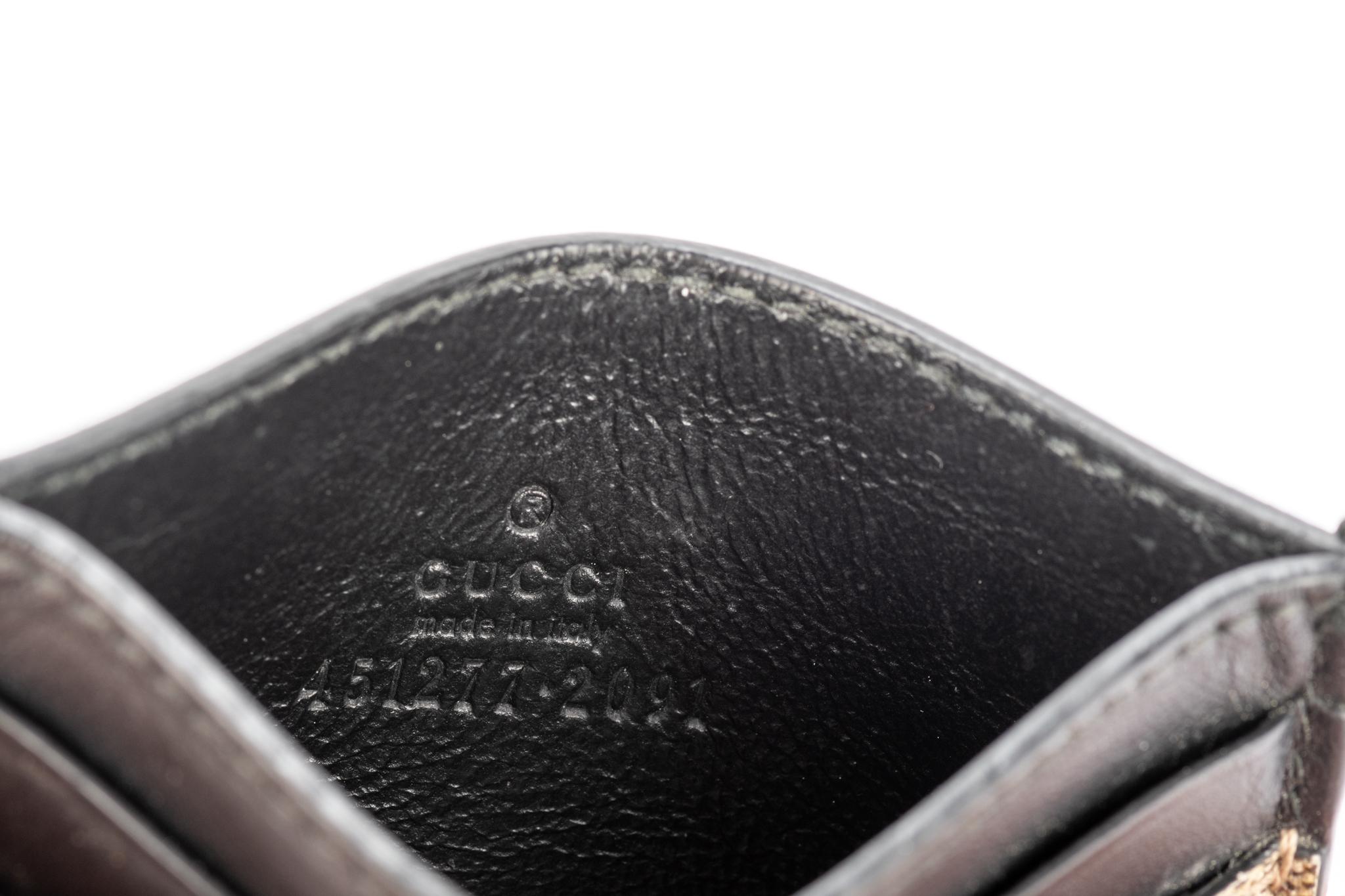 Brown Gucci Unisex Snake Credit Card Case