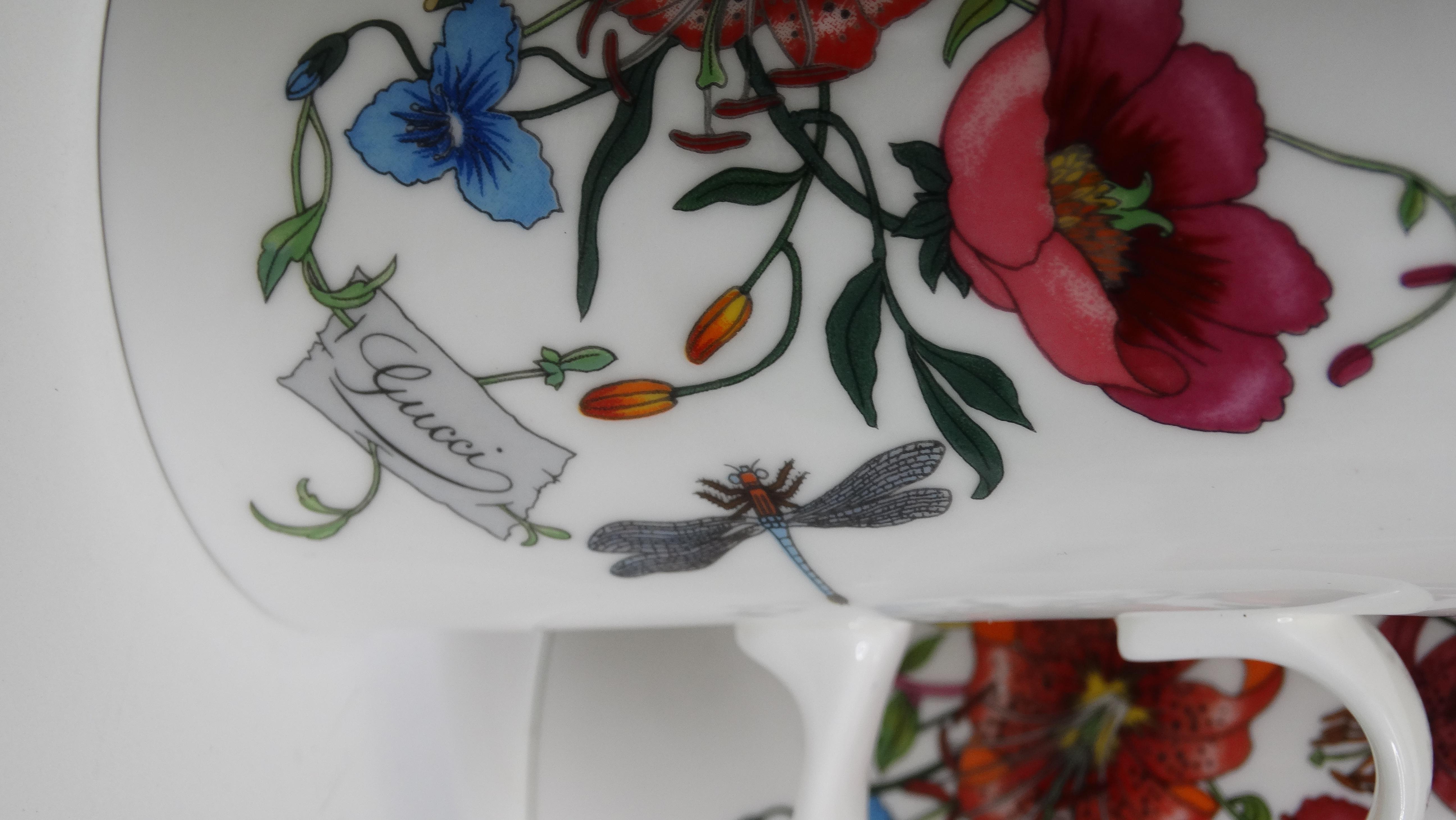 Set von 7 geblümten Accornero-Bechern von Gucci V. im Zustand „Hervorragend“ im Angebot in Scottsdale, AZ