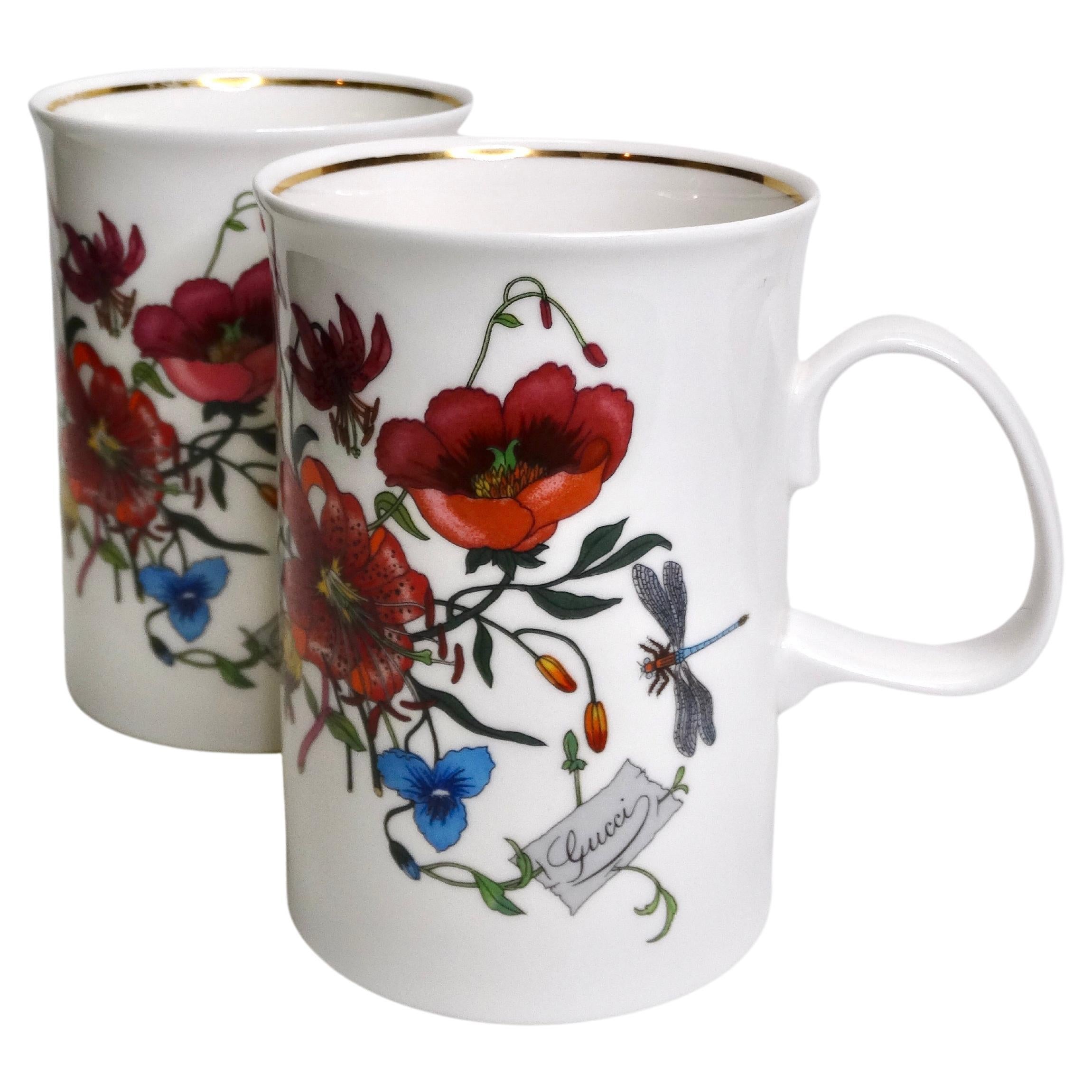 Gucci V Accornero Floral Mugs- Set of 7