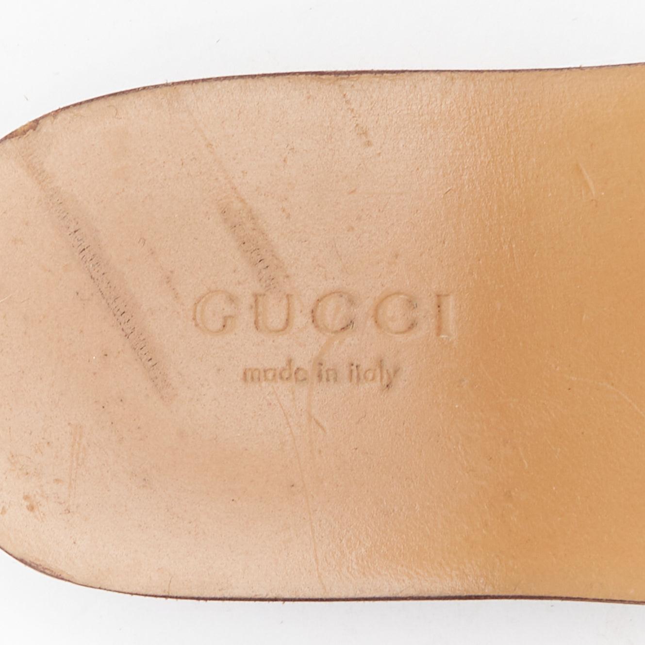 GUCCI Varadero cream gold horsebit fringe flat slipper shoes EU36.5 4