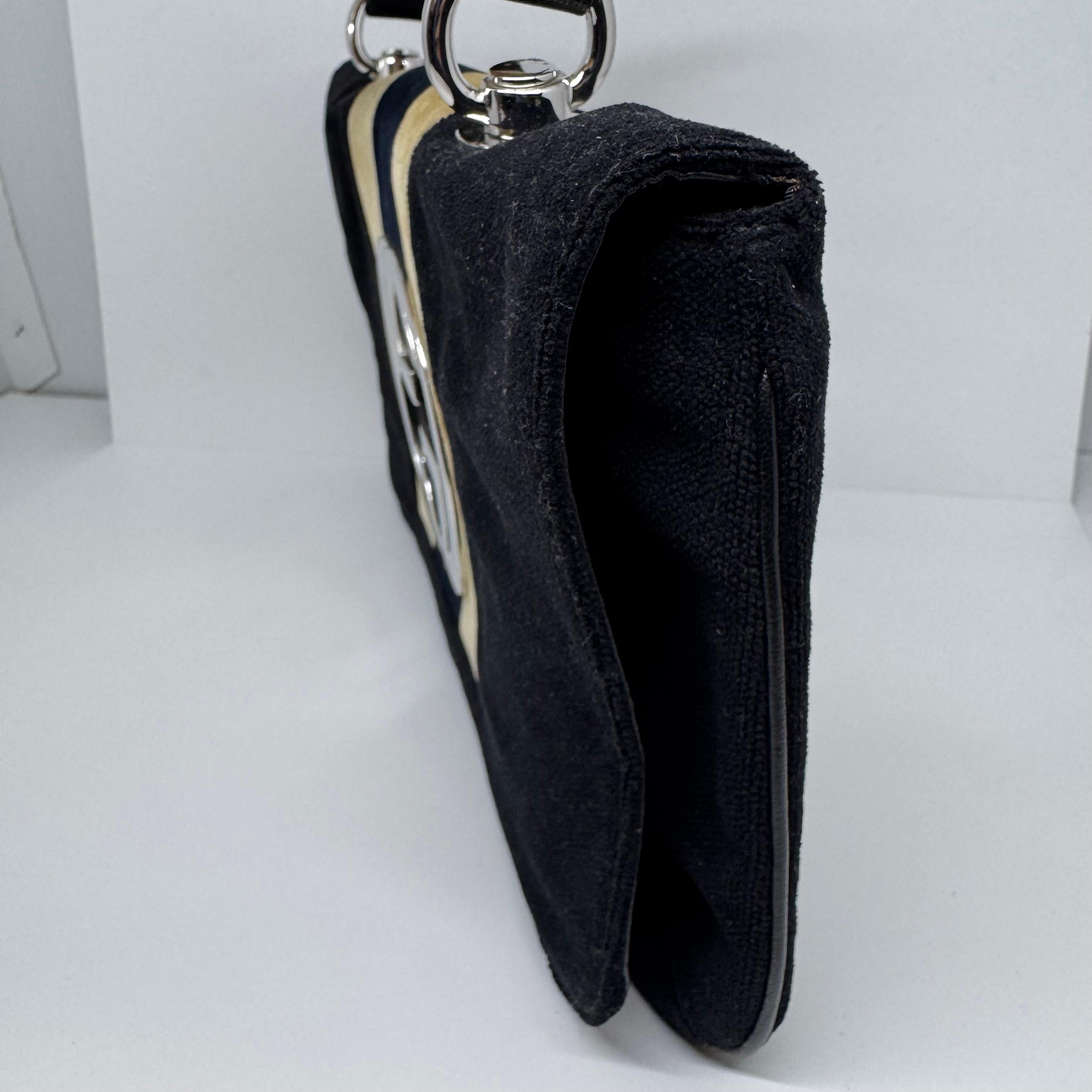 Gucci Velour Blondie Stripe GG Soho Flap Bag For Sale 7
