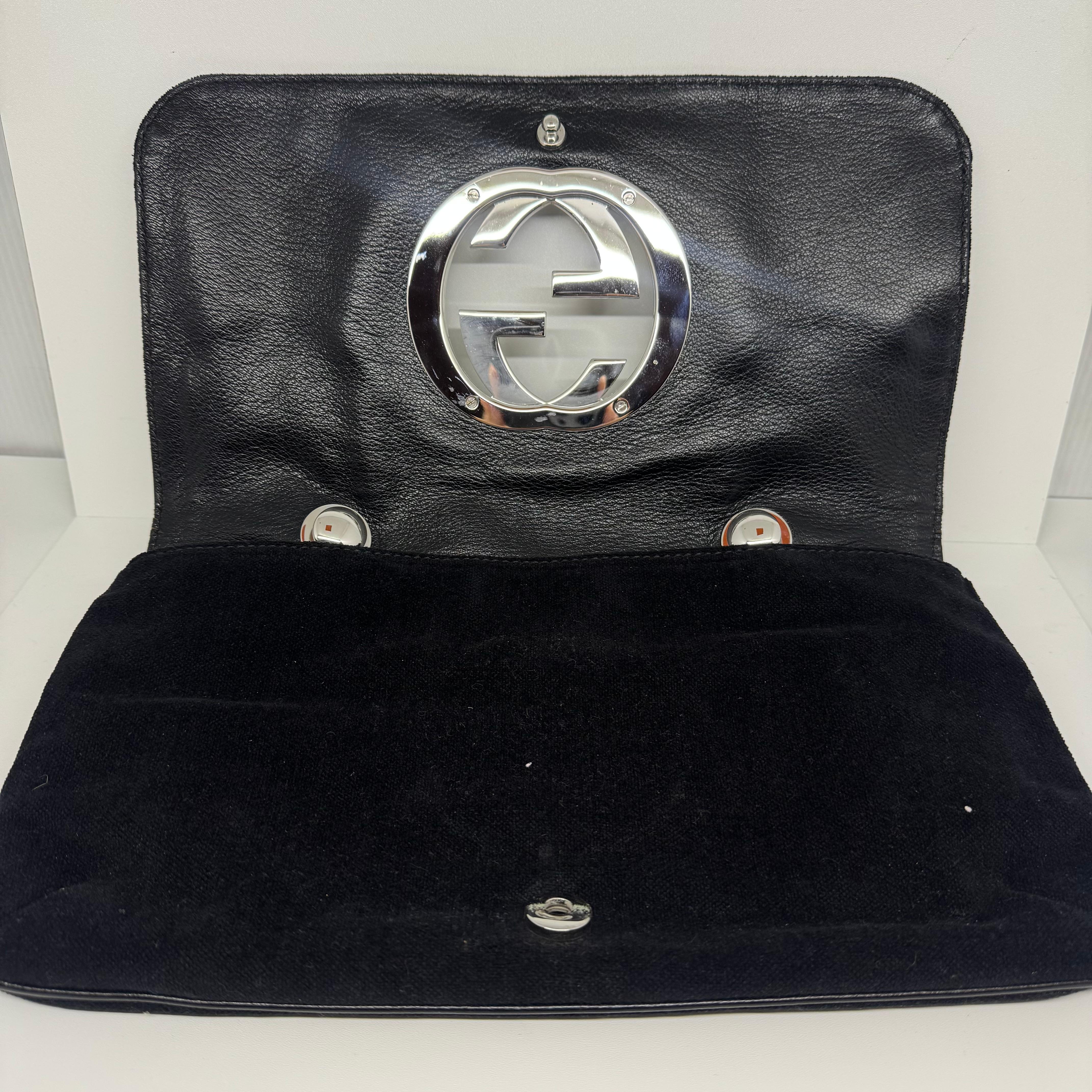 Gucci Velour Blondie Stripe GG Soho Flap Bag In Good Condition For Sale In Jakarta, Daerah Khusus Ibukota Jakarta